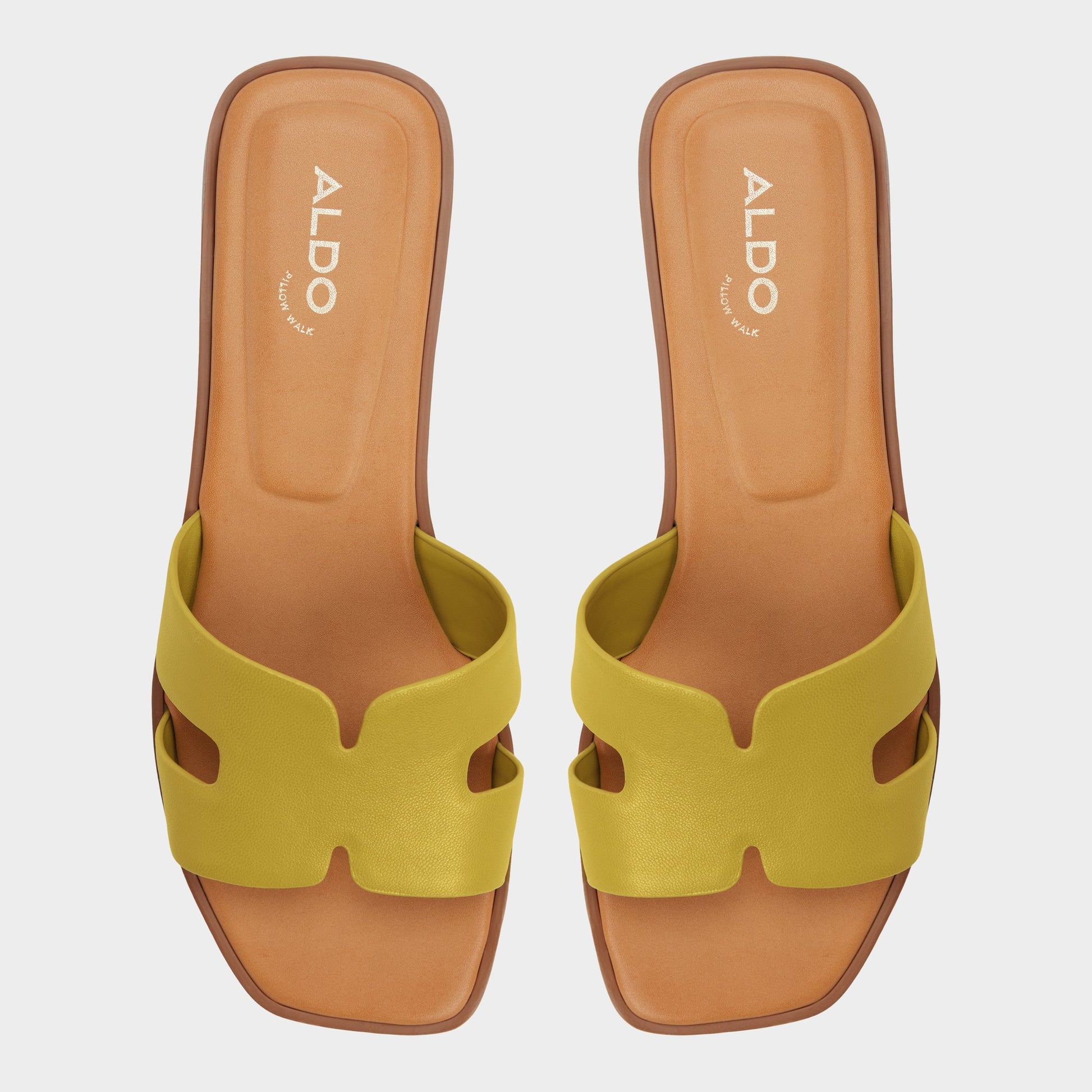 Top-down view of the Other yellow Itsandal Slide sandal