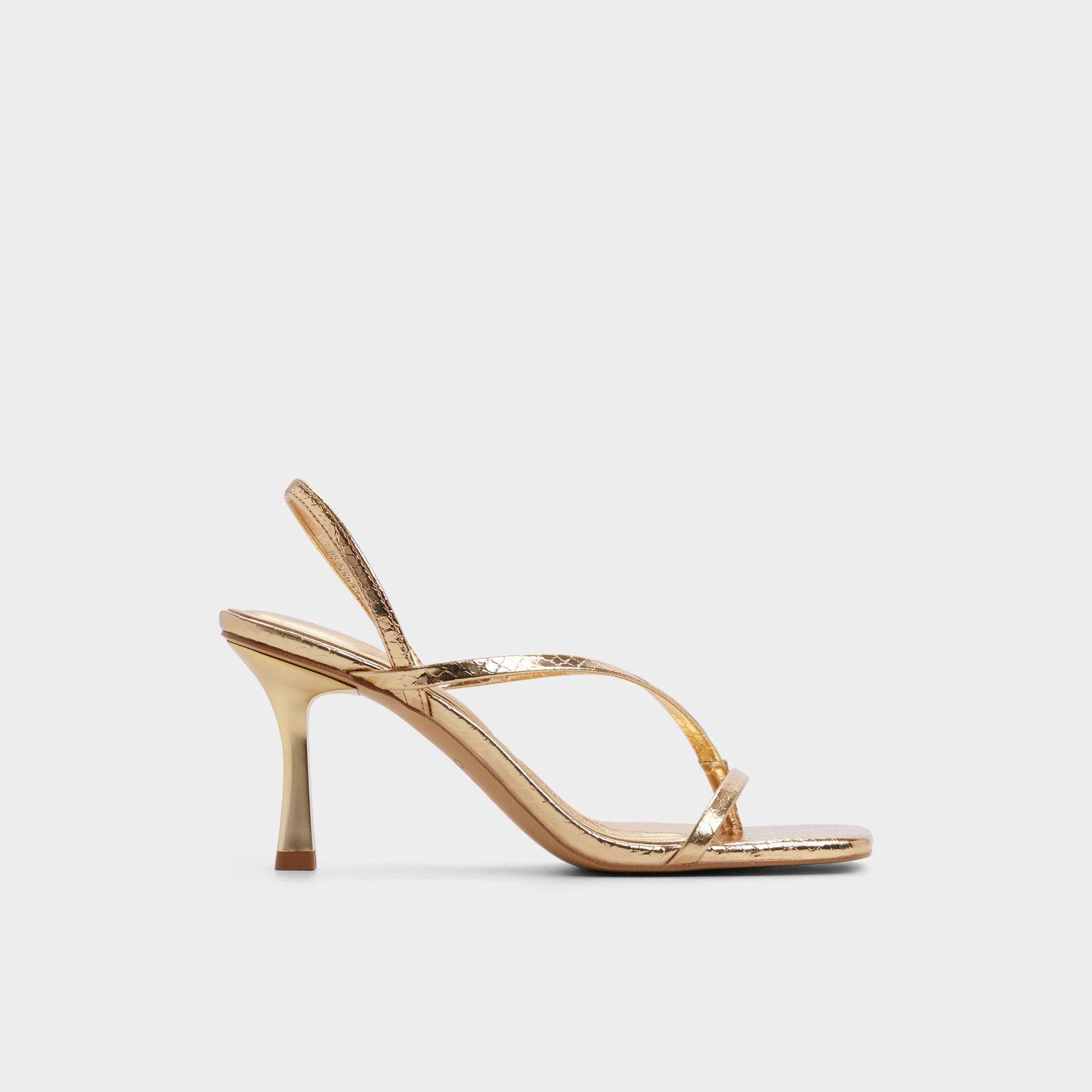 Main View of Gold Riva Sling back heeled sandal for Womens