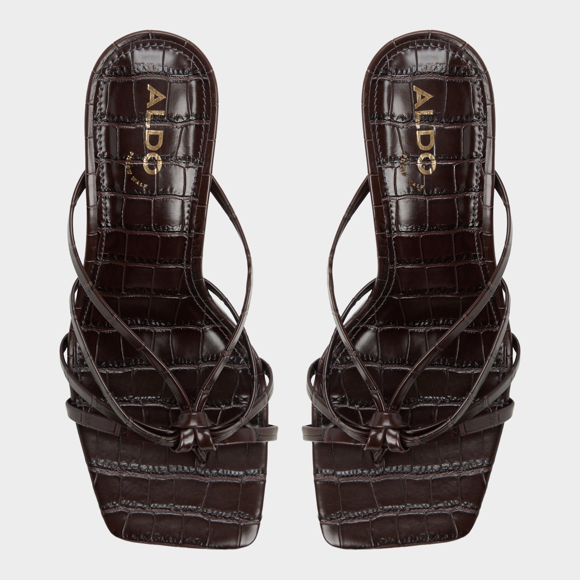 Top-down view of the Dark brown Lumera Heeled mule