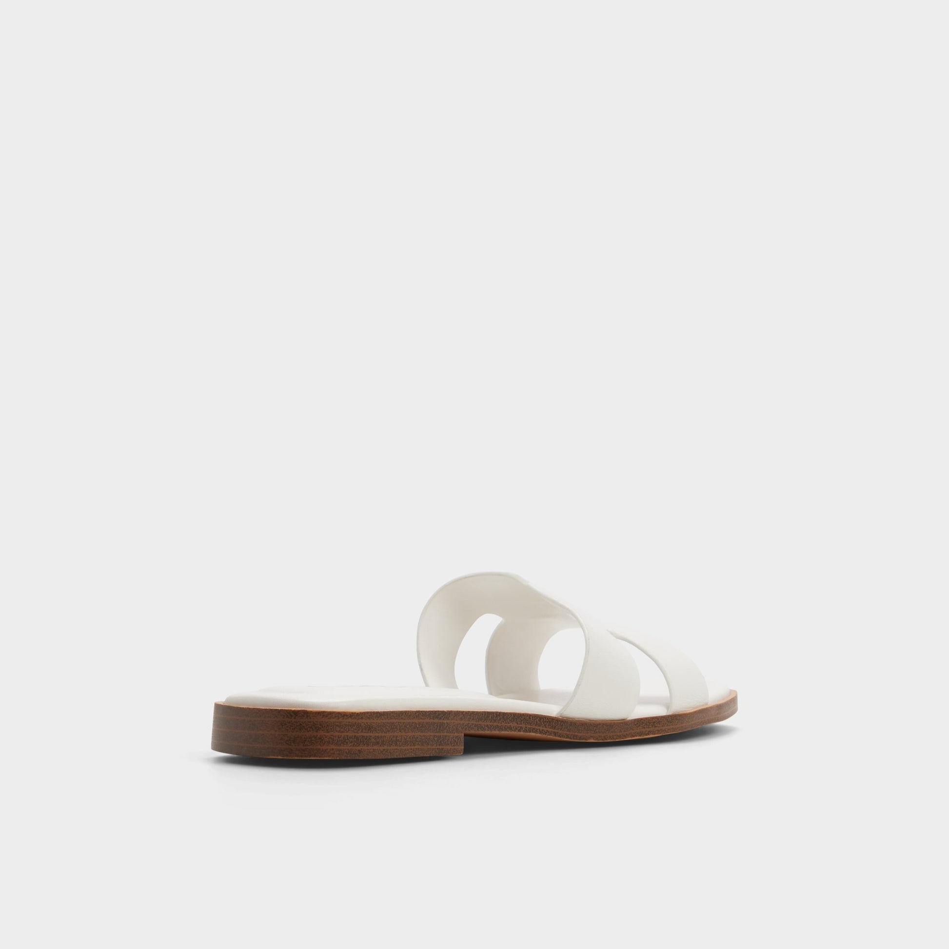 Three-quarter angle of White Itsandalb Slide sandal's back side