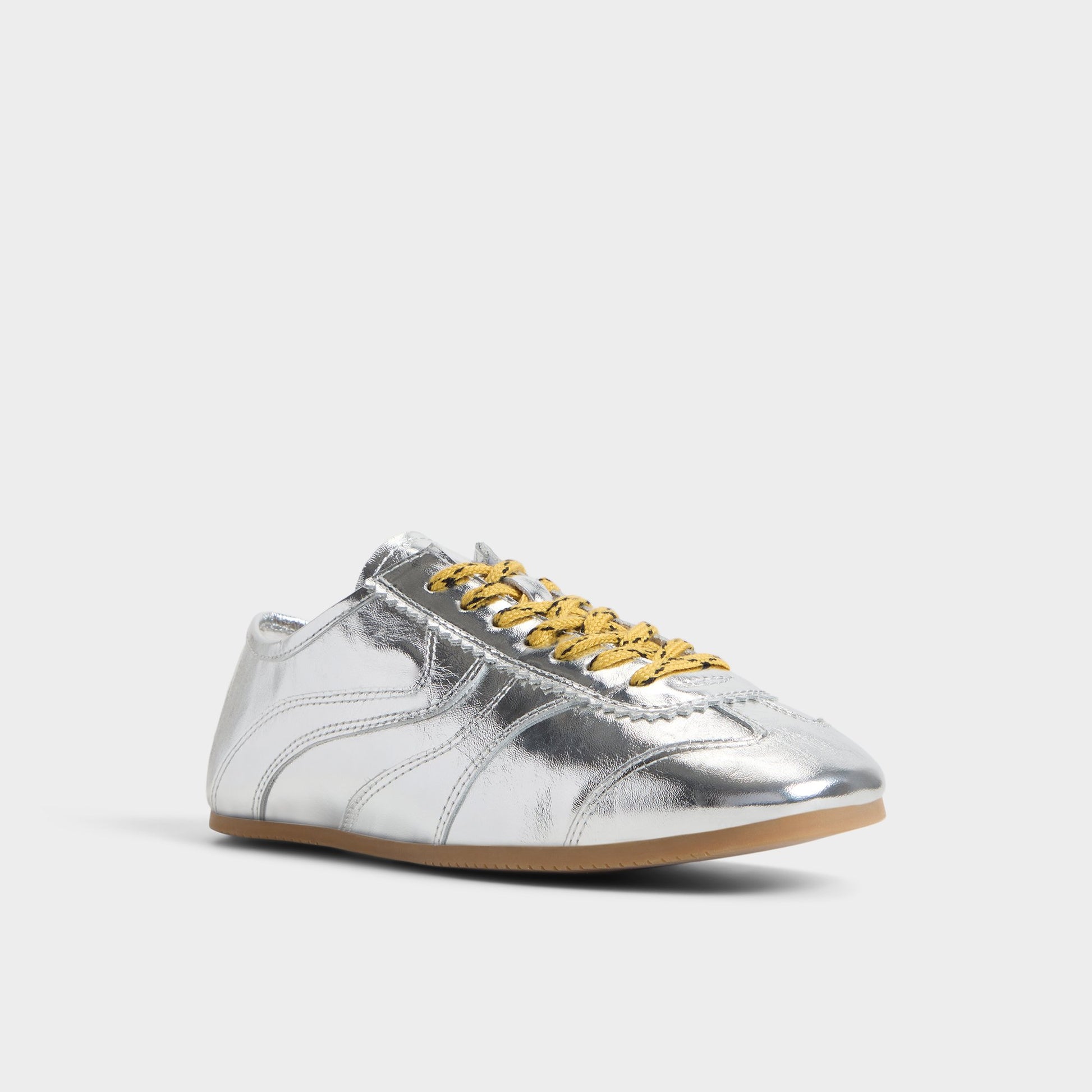 Three-quarter angle of Silver Adrelya Jogger sneaker's front side