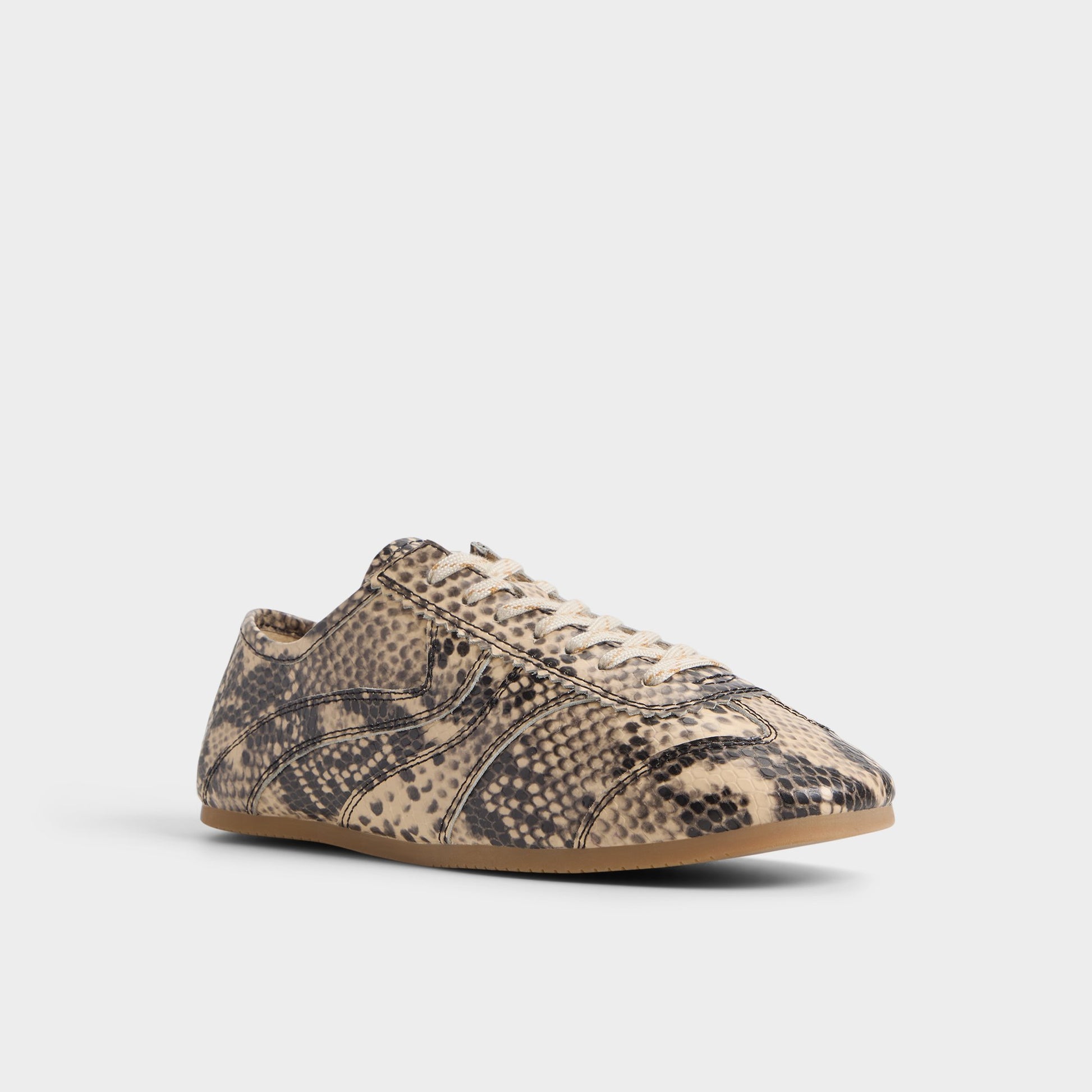 Three-quarter angle of Tan Multi Adrelya Jogger sneaker's front side