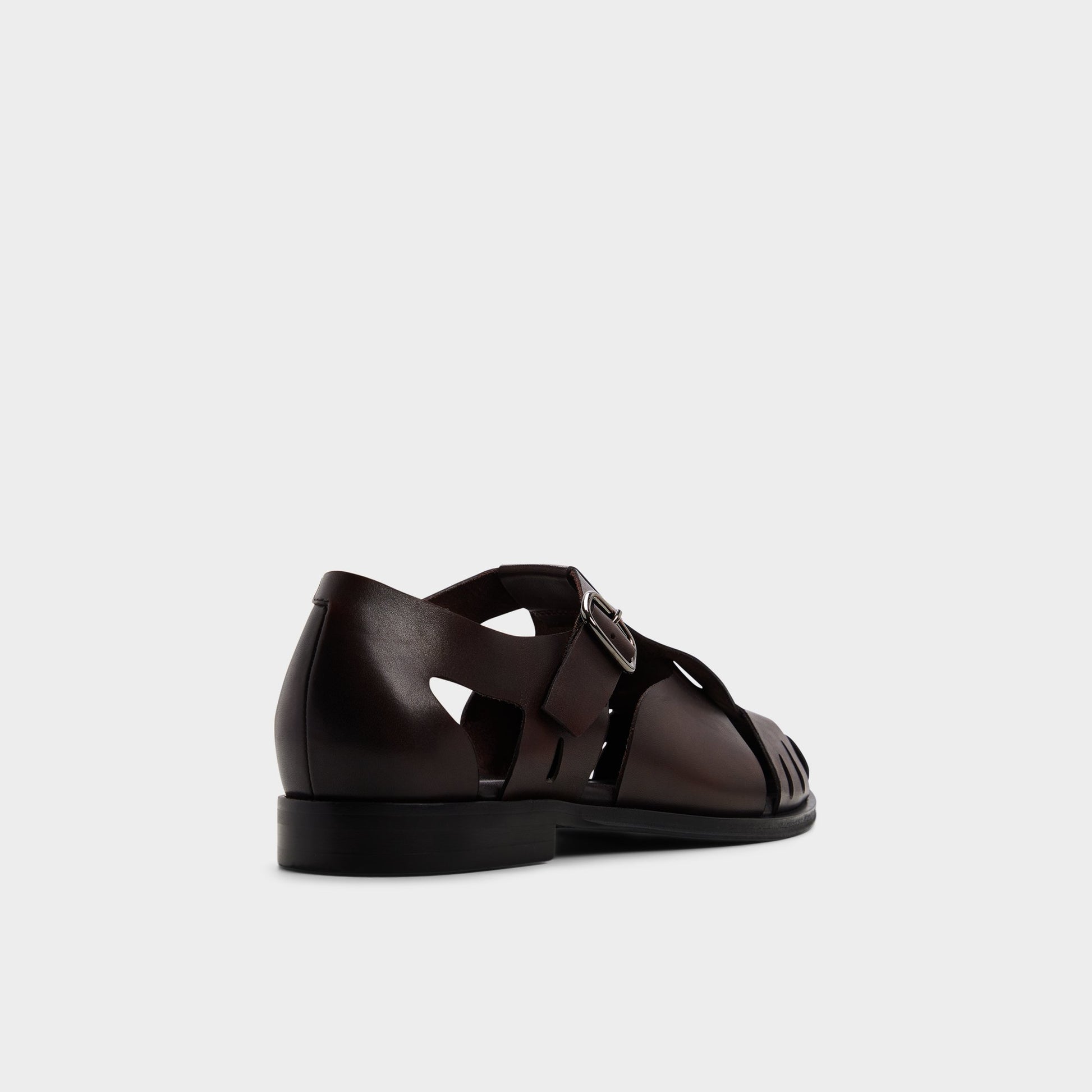 Three-quarter angle of Dark brown Lancing Sandal's back side