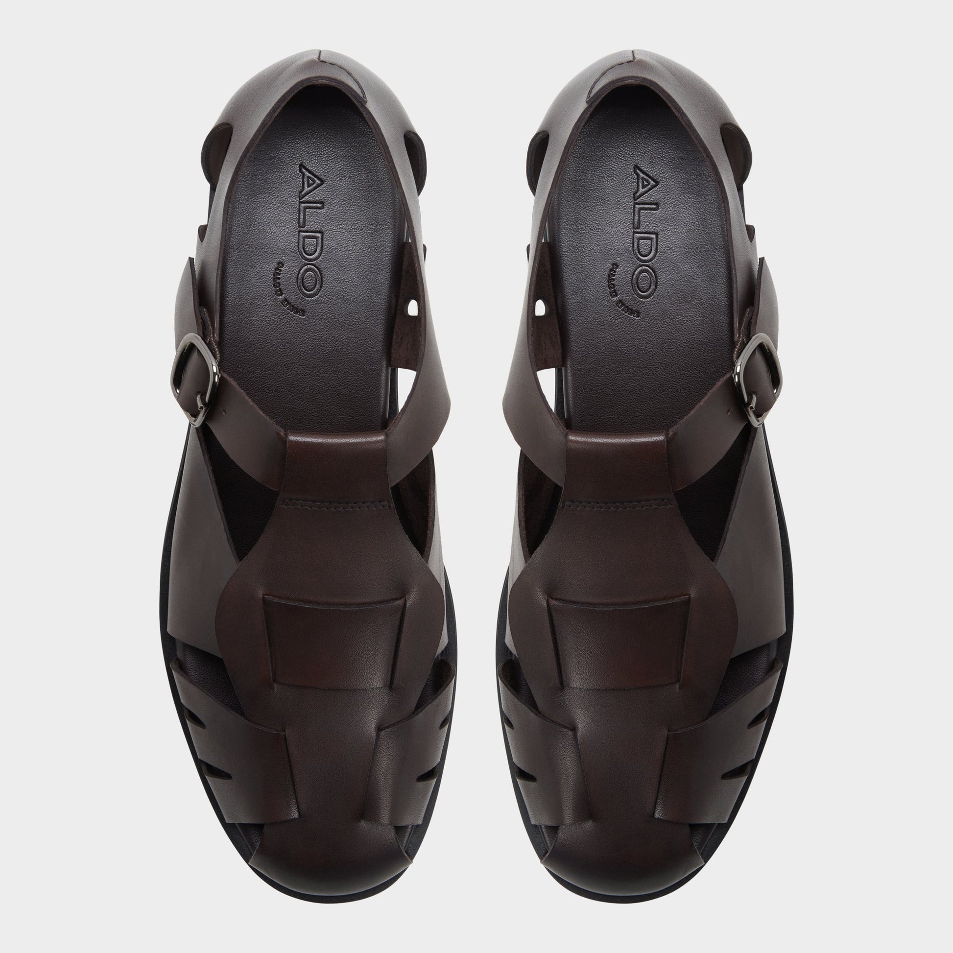 Top-down view of the Dark brown Lancing Sandal