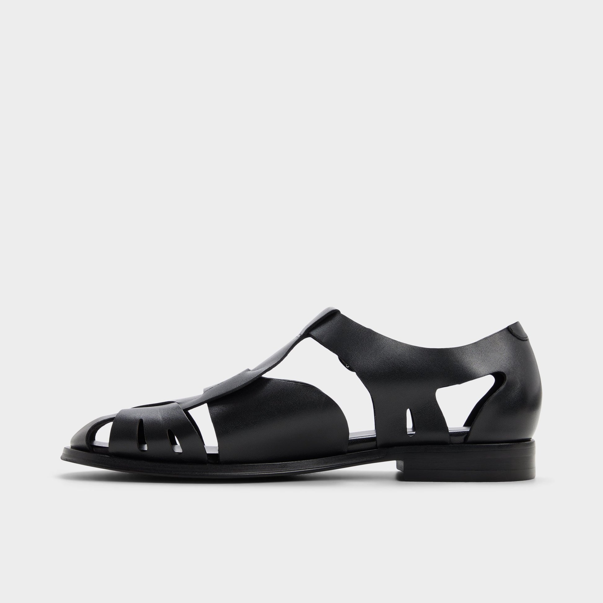 Side view of Black Lancing Sandal