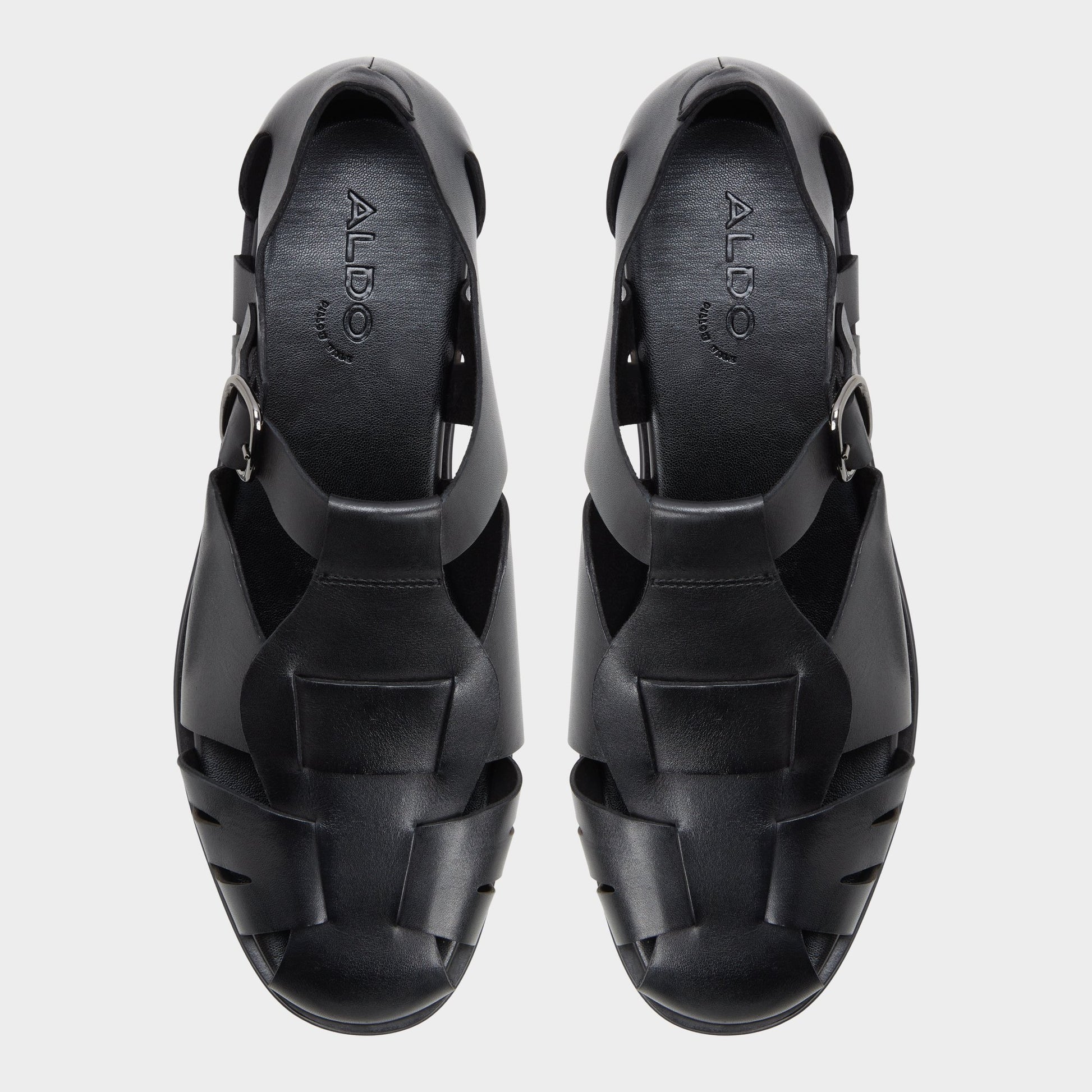 Top-down view of the Black Lancing Sandal