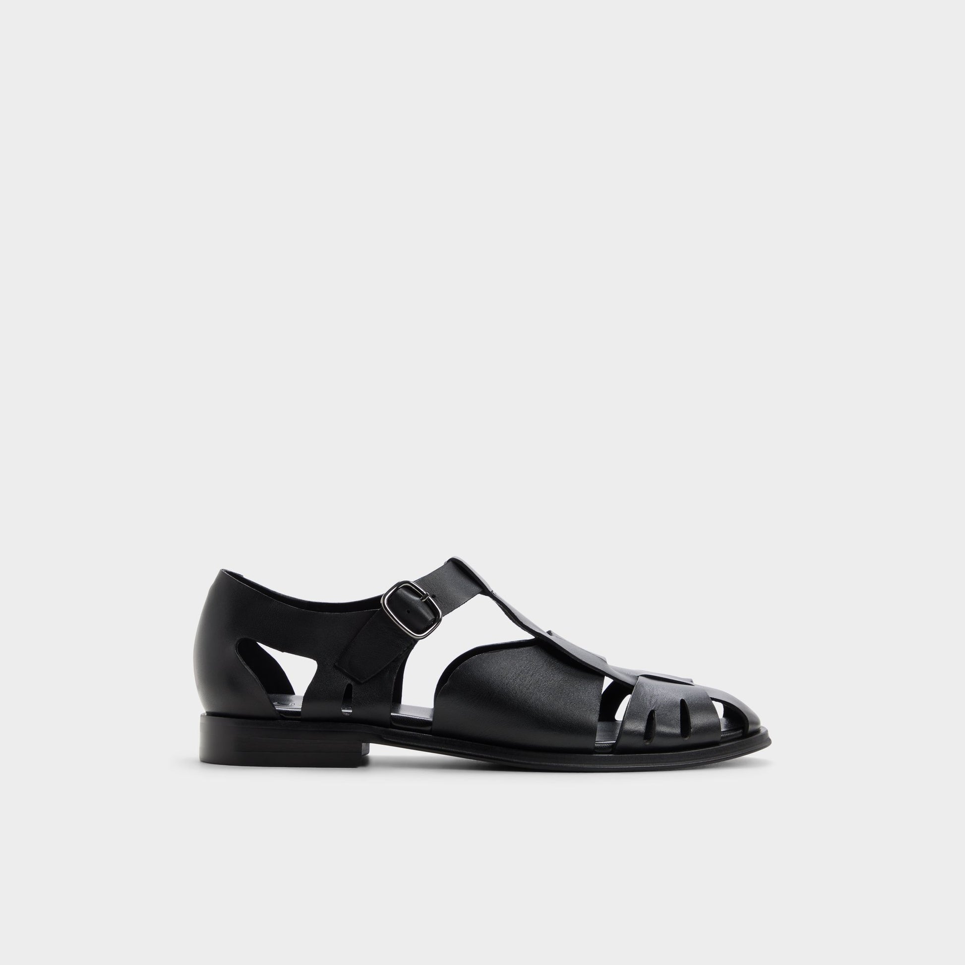 Main View of Black Lancing Sandal for Mens