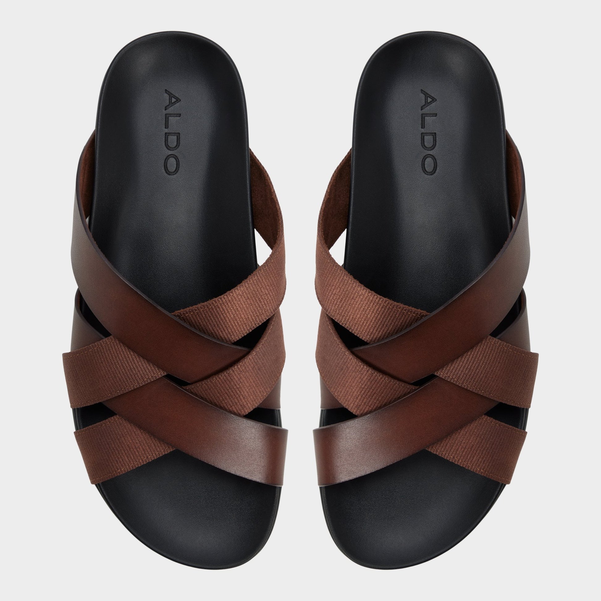 Top-down view of the Dark brown Florian Slide sandal