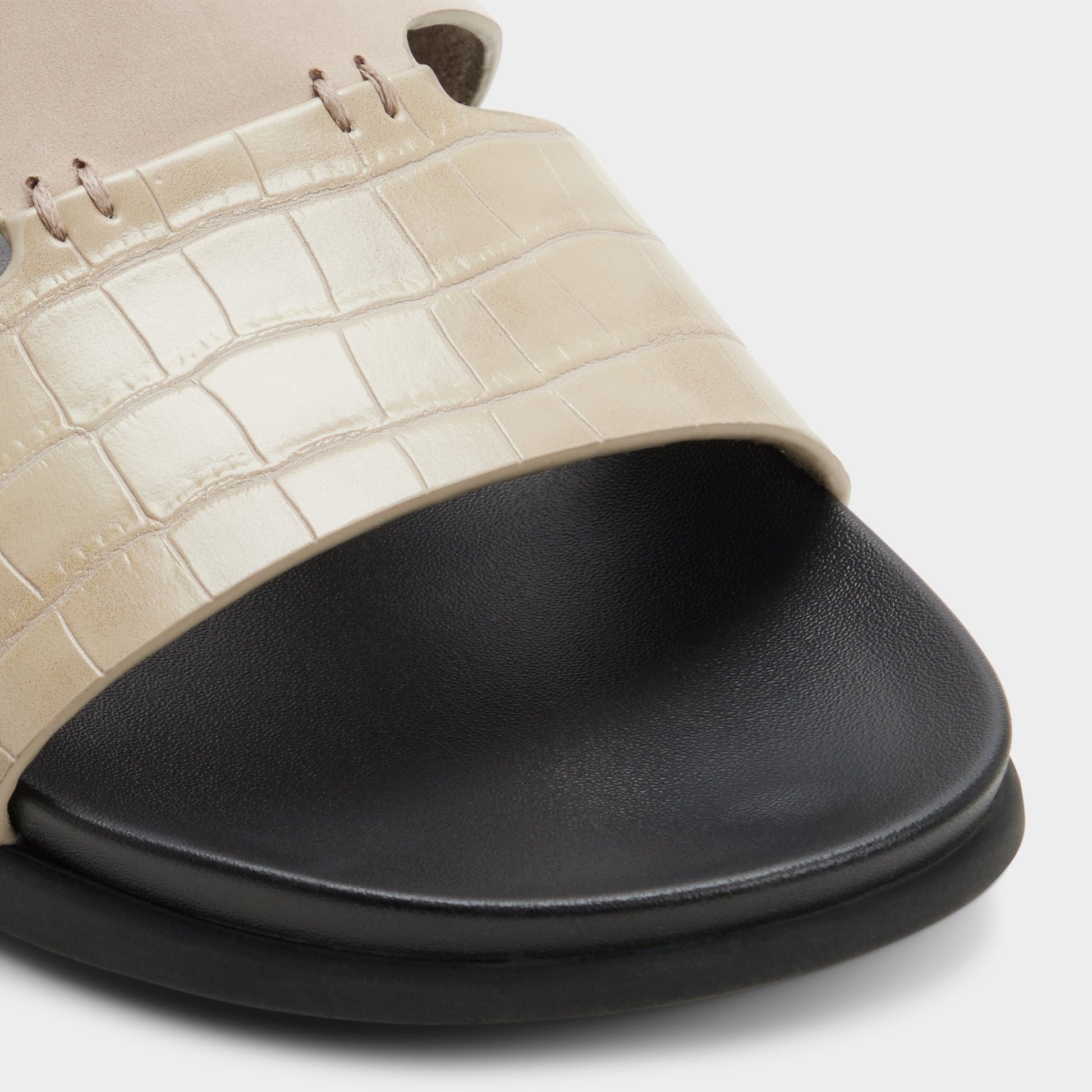 Close-up of the Taupe Marcelo Slide sandal