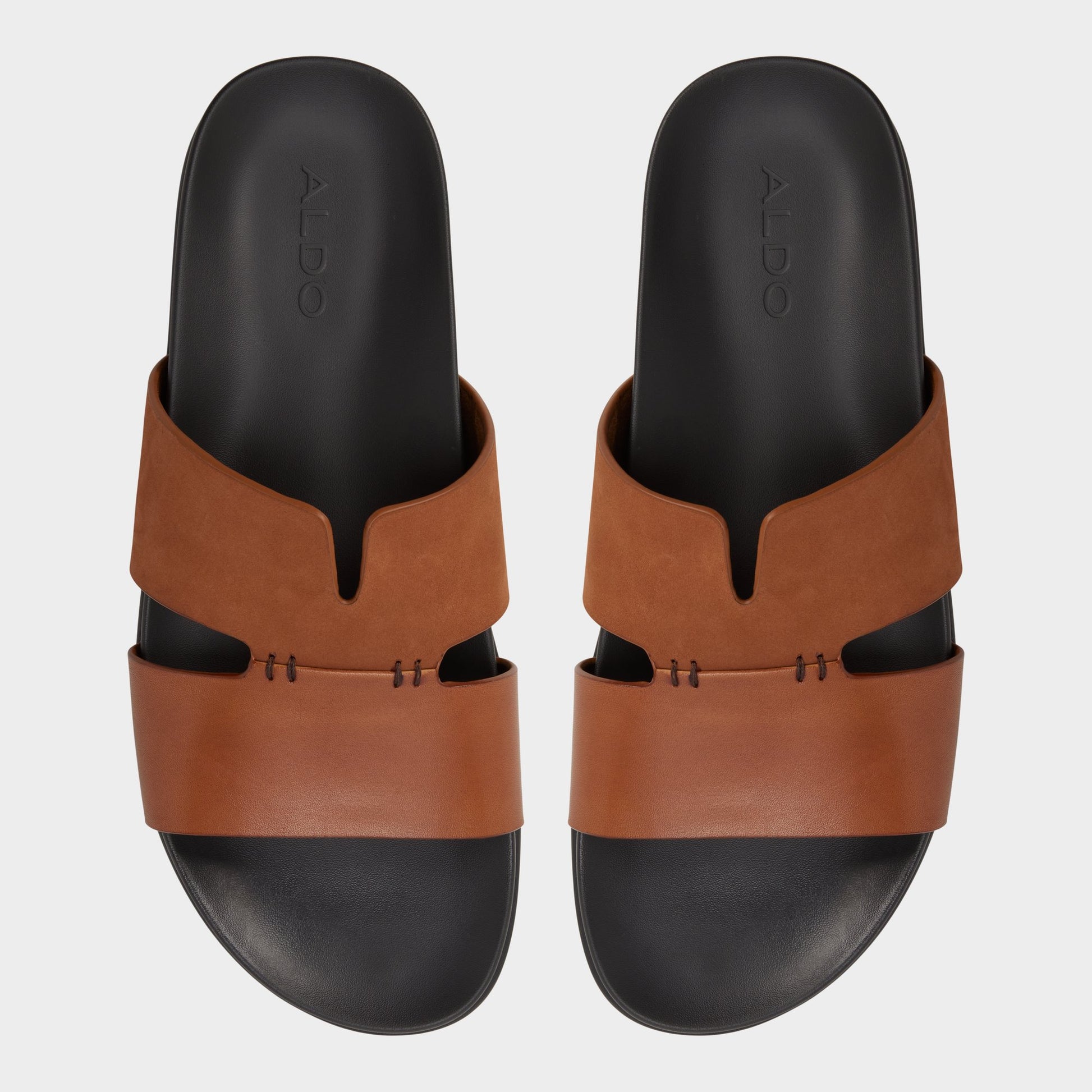 Top-down view of the Cognac Marcelo Slide sandal