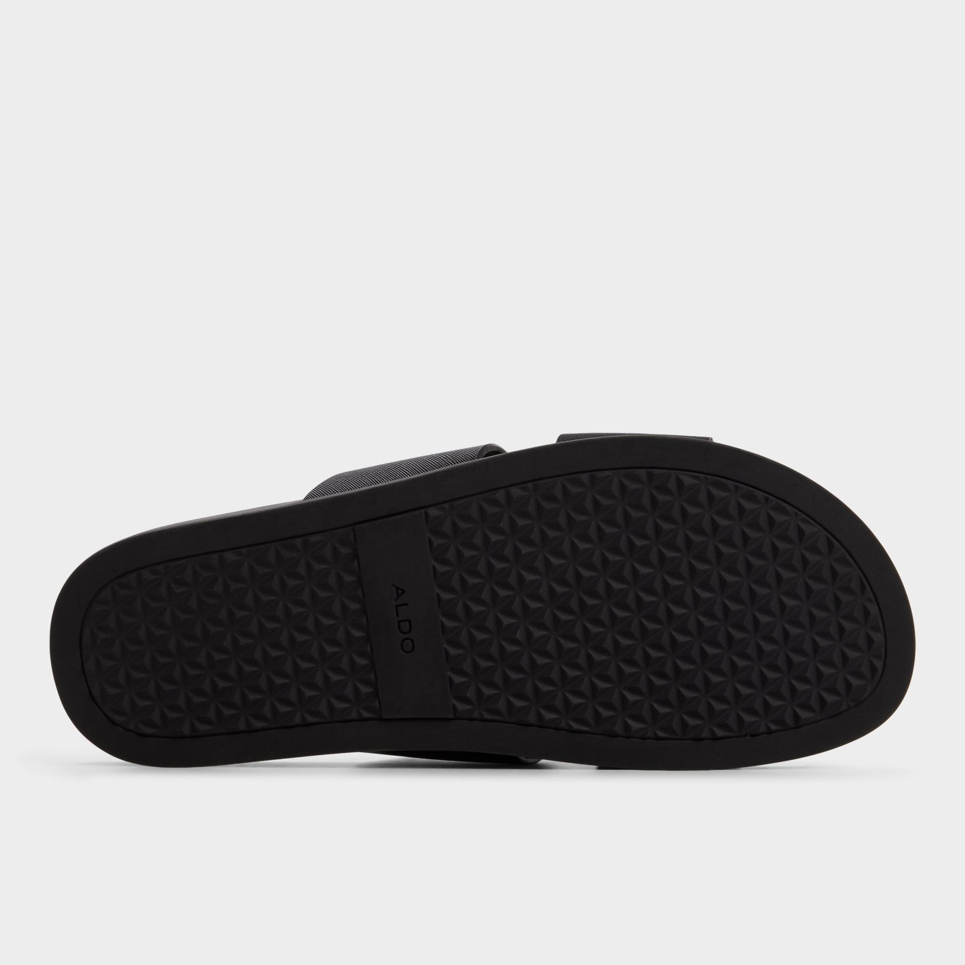 View of Black Marcelo Slide sandal's sole