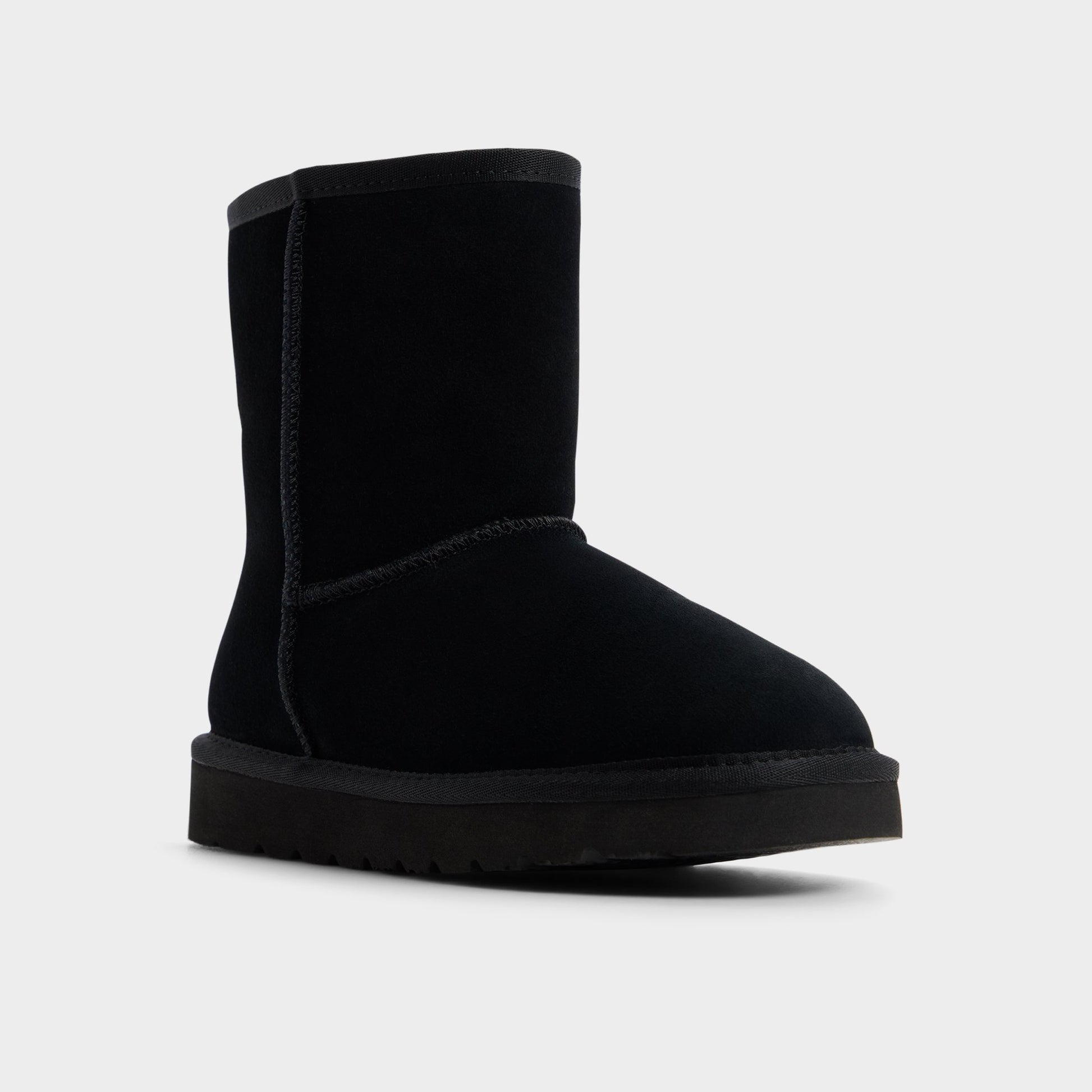 Three-quarter angle of Black Merlie Ankle boot's front side