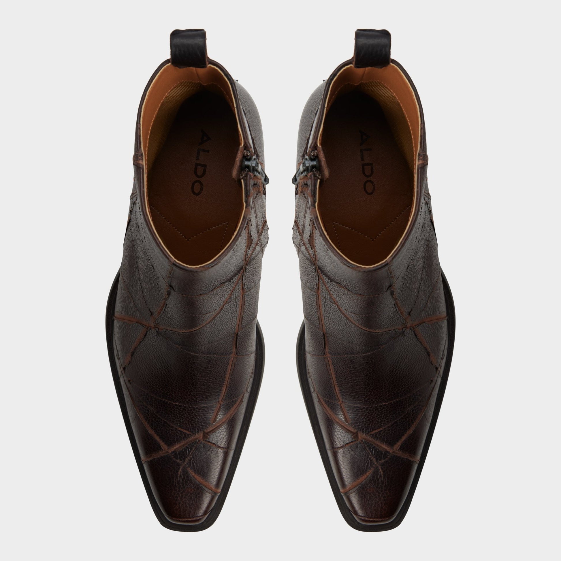 Top-down view of the Dark choco Zappa Ankle boot