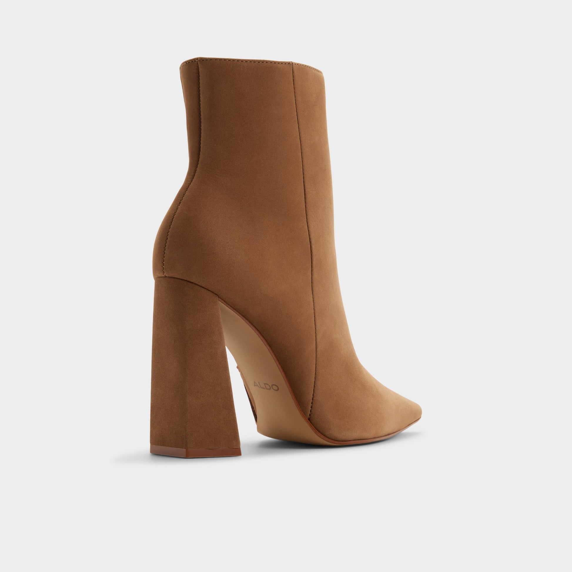 Three-quarter angle of Tan Carredendar Ankle boot's back side