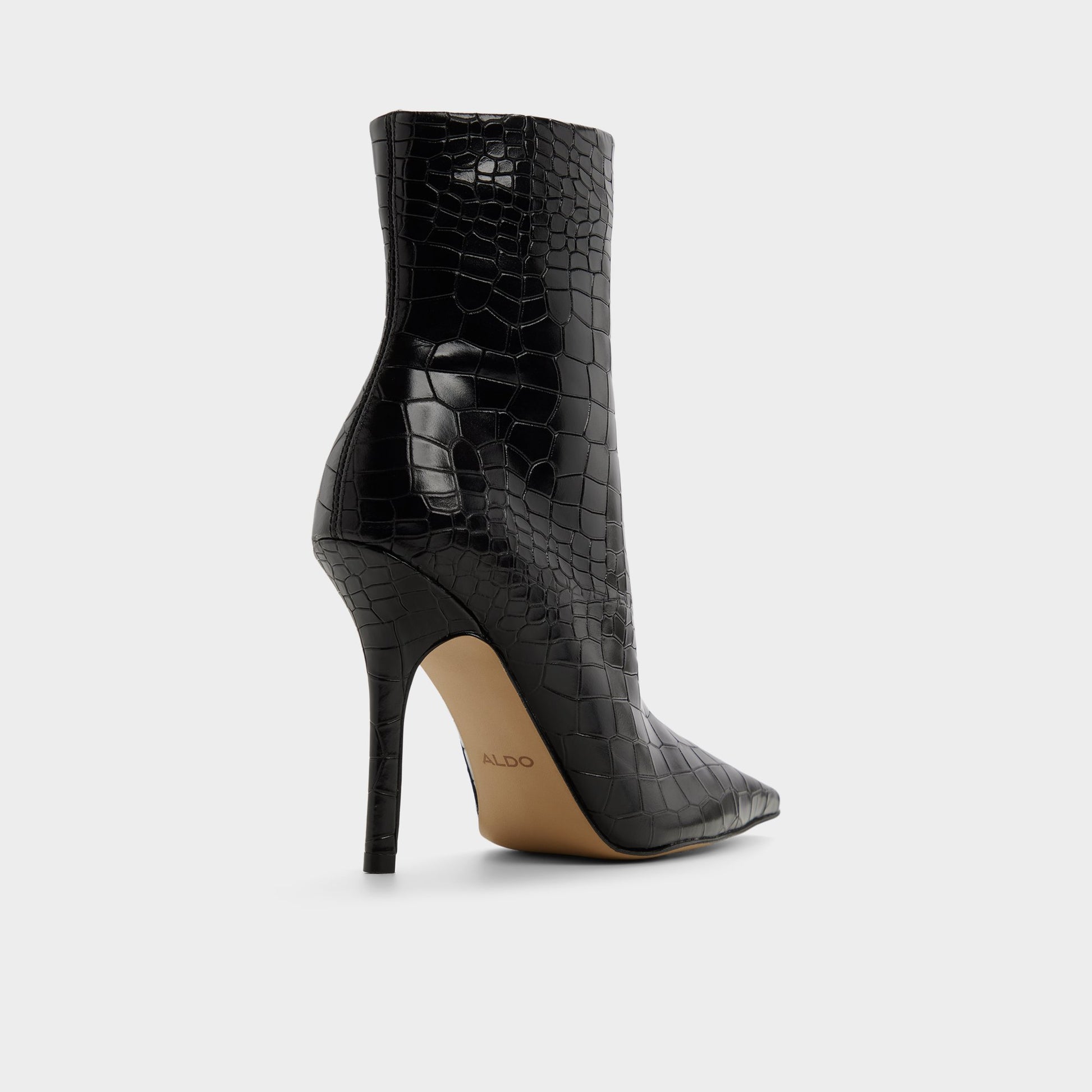 Three-quarter angle of Black Eoweaveth Ankle boot's back side