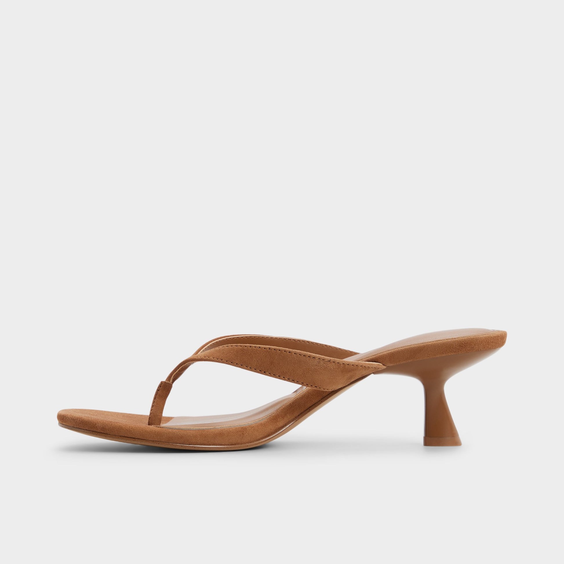 Side view of Medium brown Jump Heeled flip flop