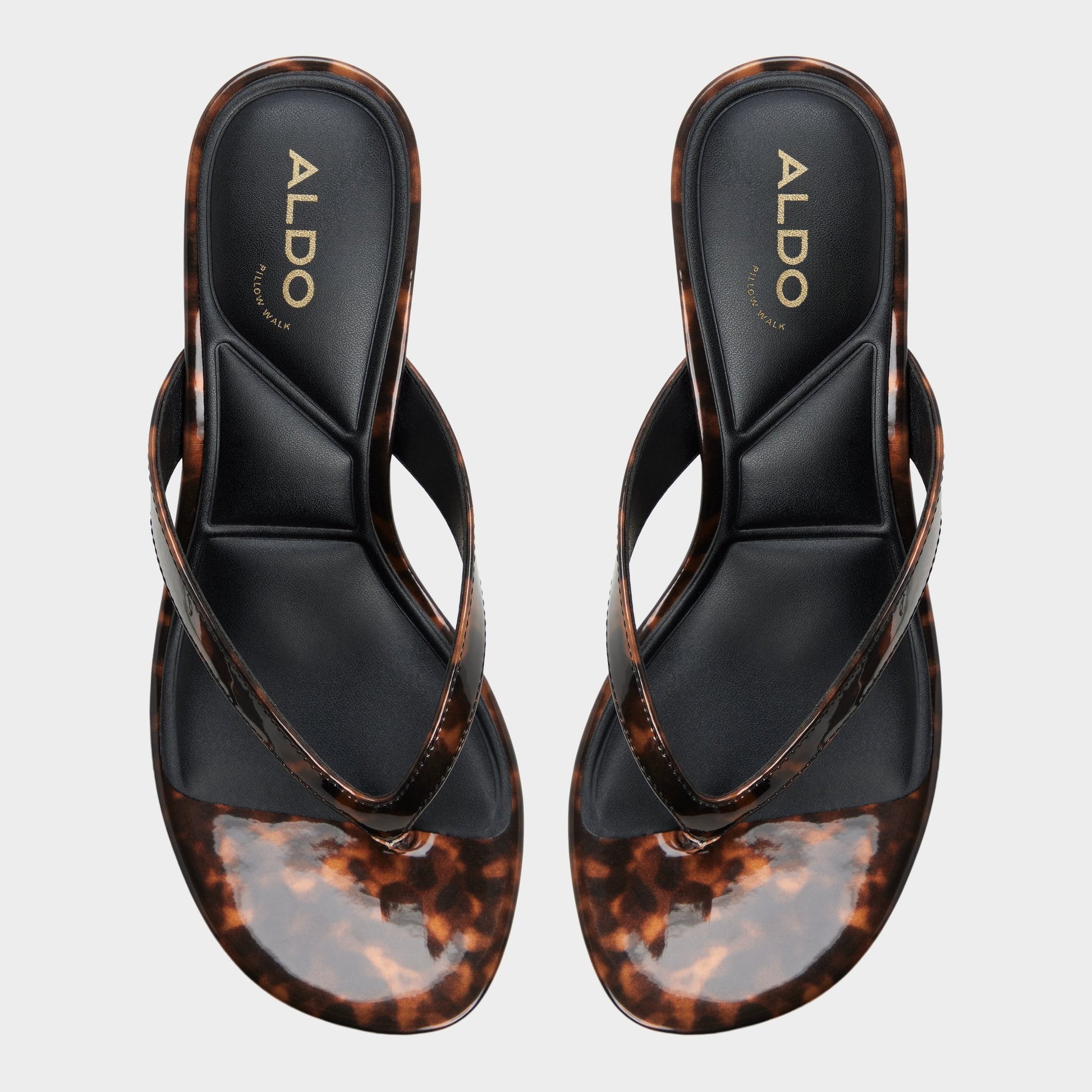 Top-down view of the Open brown Jump Heeled flip flop
