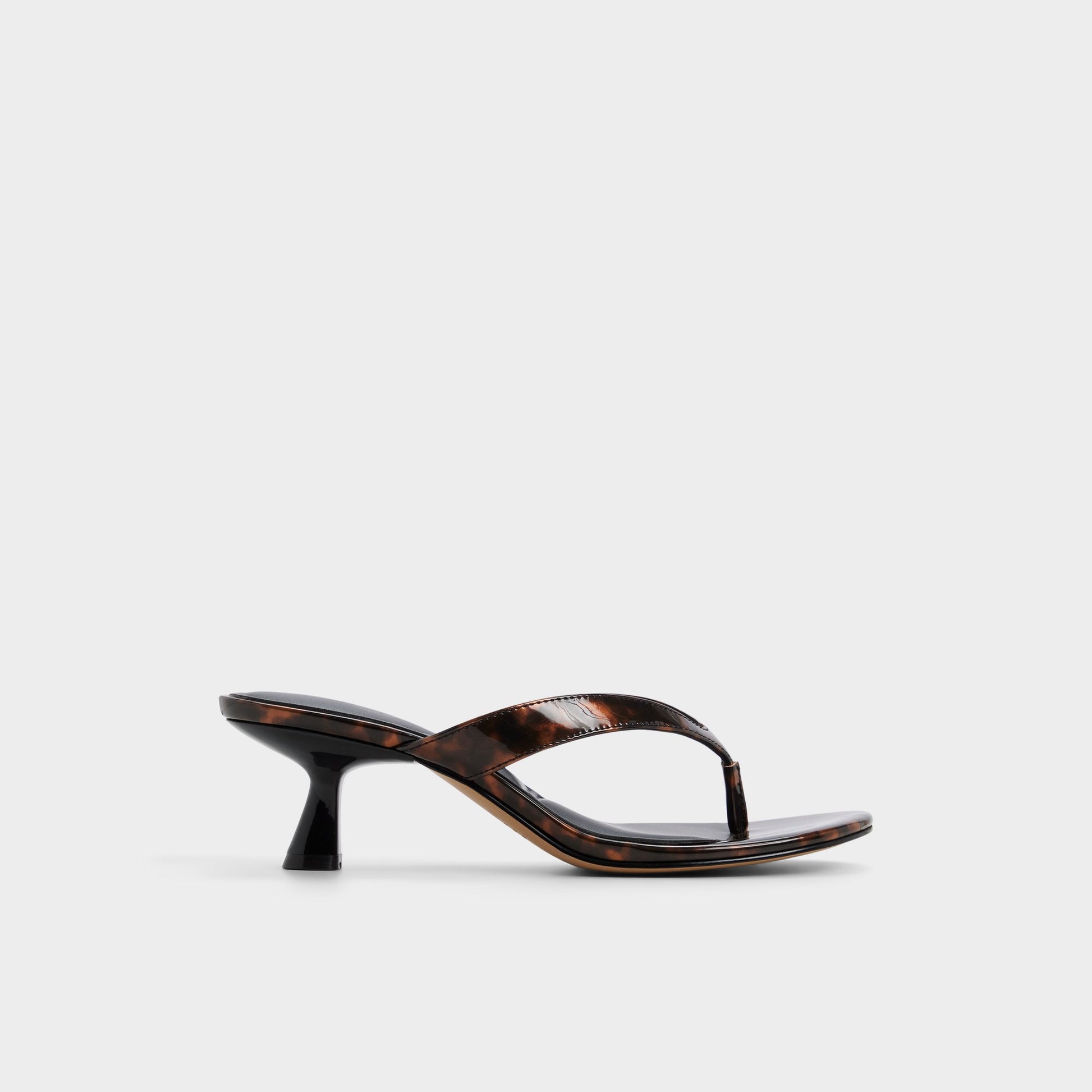Main View of Open brown Jump Heeled flip flop for Womens