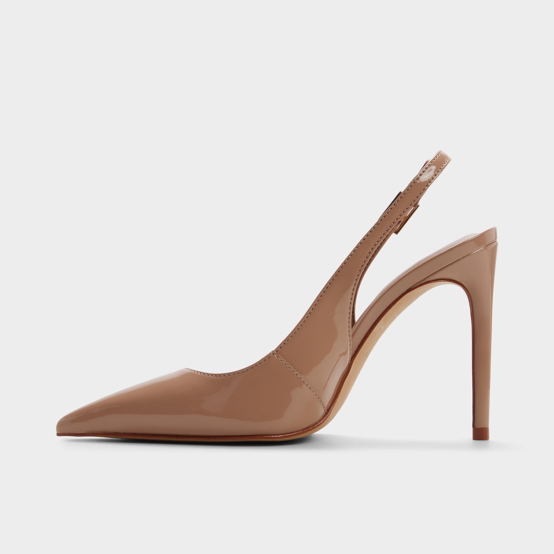Side view of Light brown Stessysling Sling back high heel