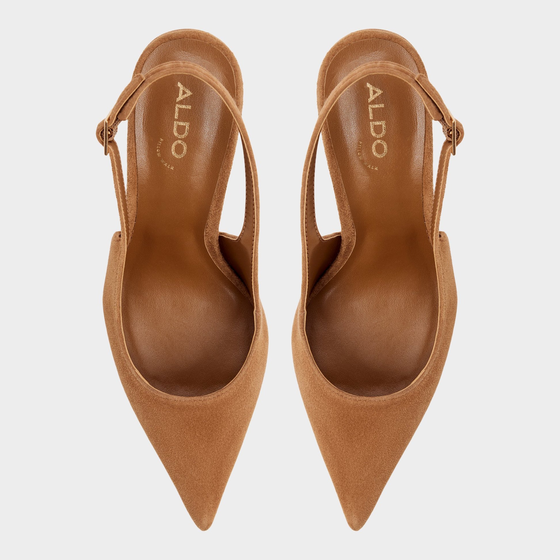 Top-down view of the Tan Seralina Sling back high heel