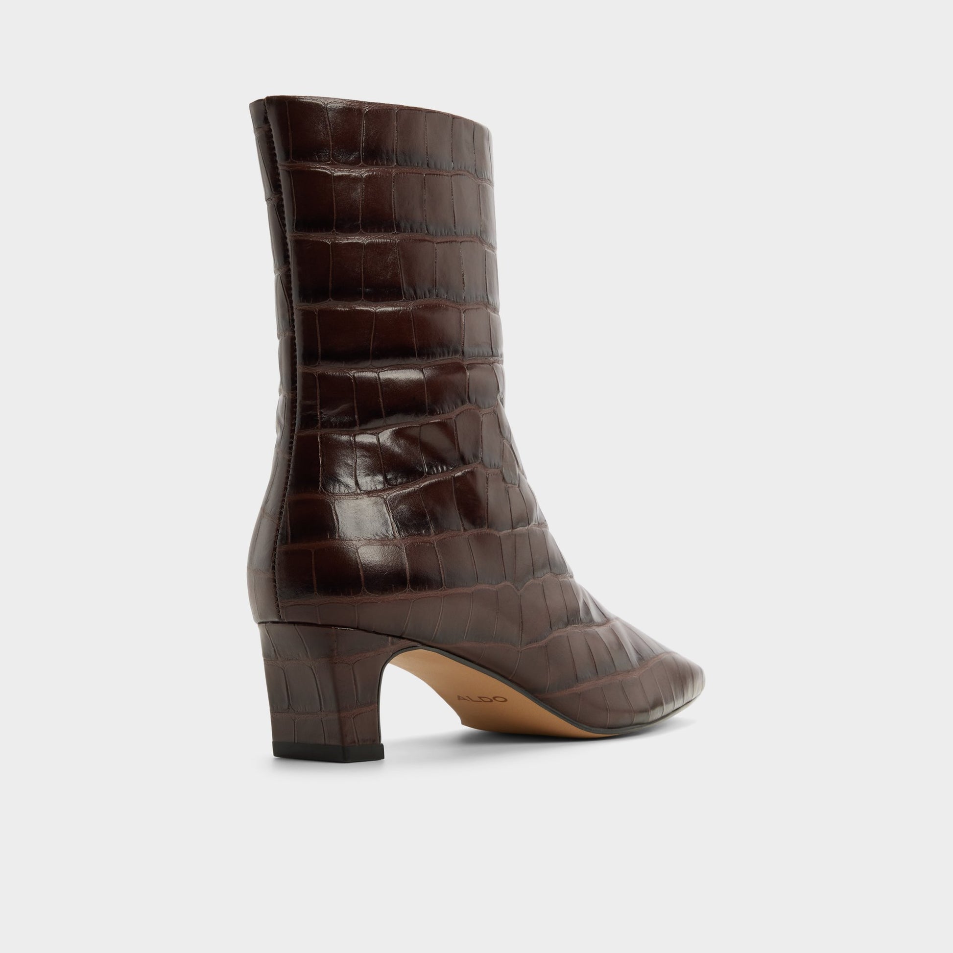 Three-quarter angle of Brown Nyderilin Ankle boot's back side