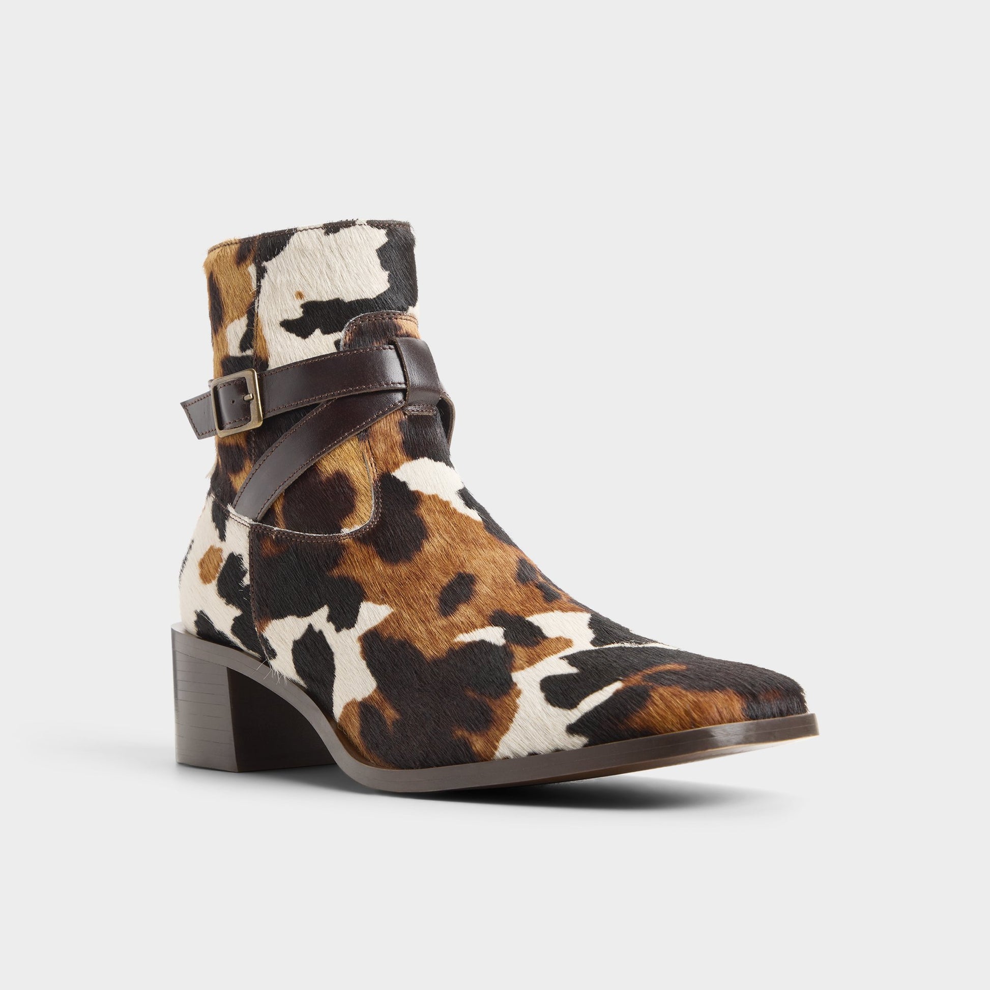 Three-quarter angle of Brown multi Barano Ankle boot's front side