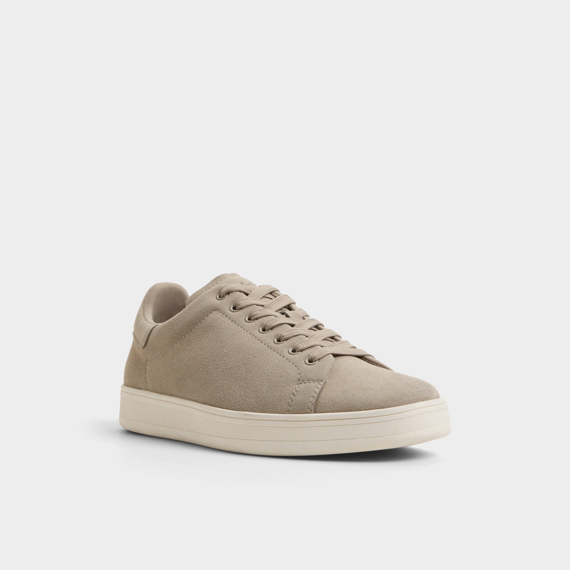 Three-quarter angle of Taupe Grit Low top sneaker's front side