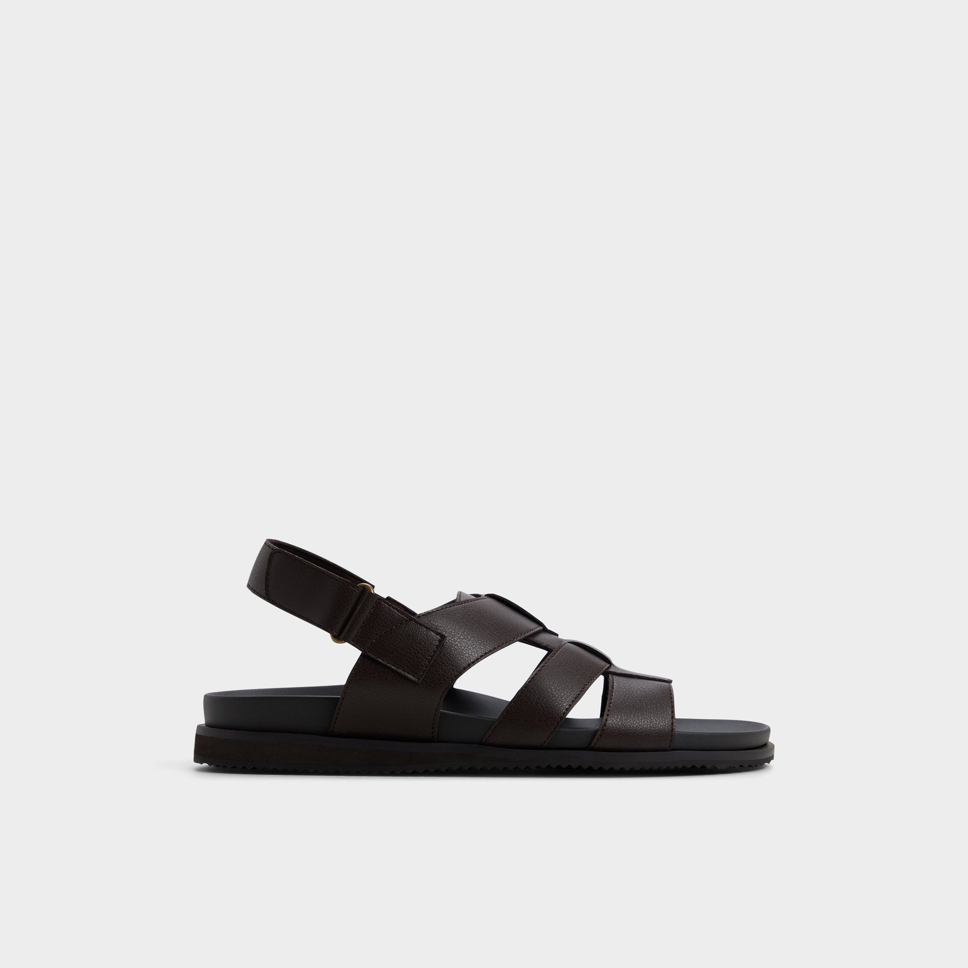 Main View of Dark brown Nuno Strappy flat sandal for Mens
