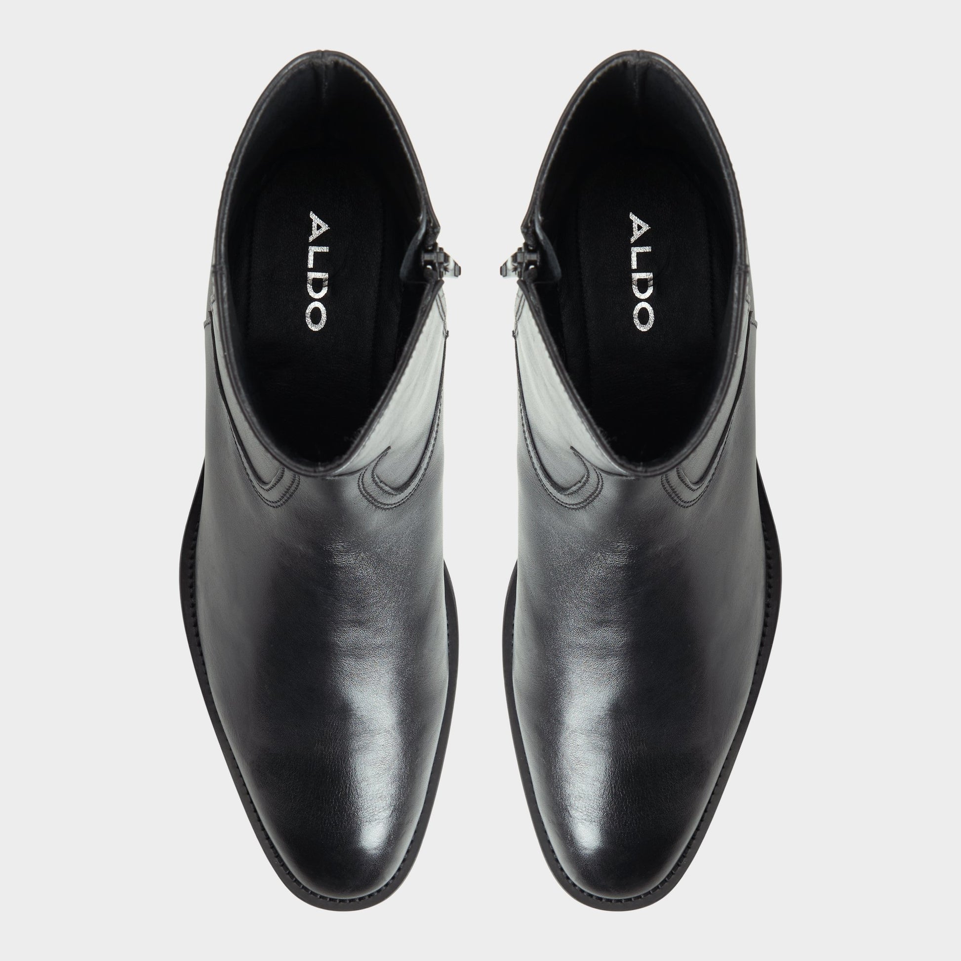 Top-down view of the Black Calder Ankle boot