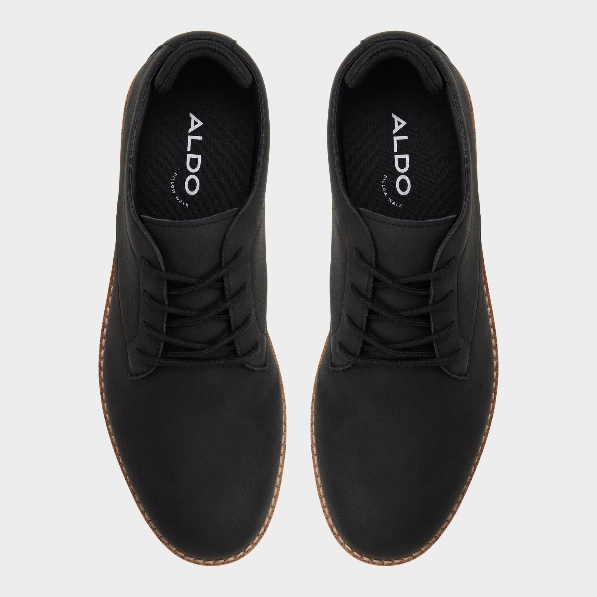 Top-down view of the Black Pedro Oxford shoe