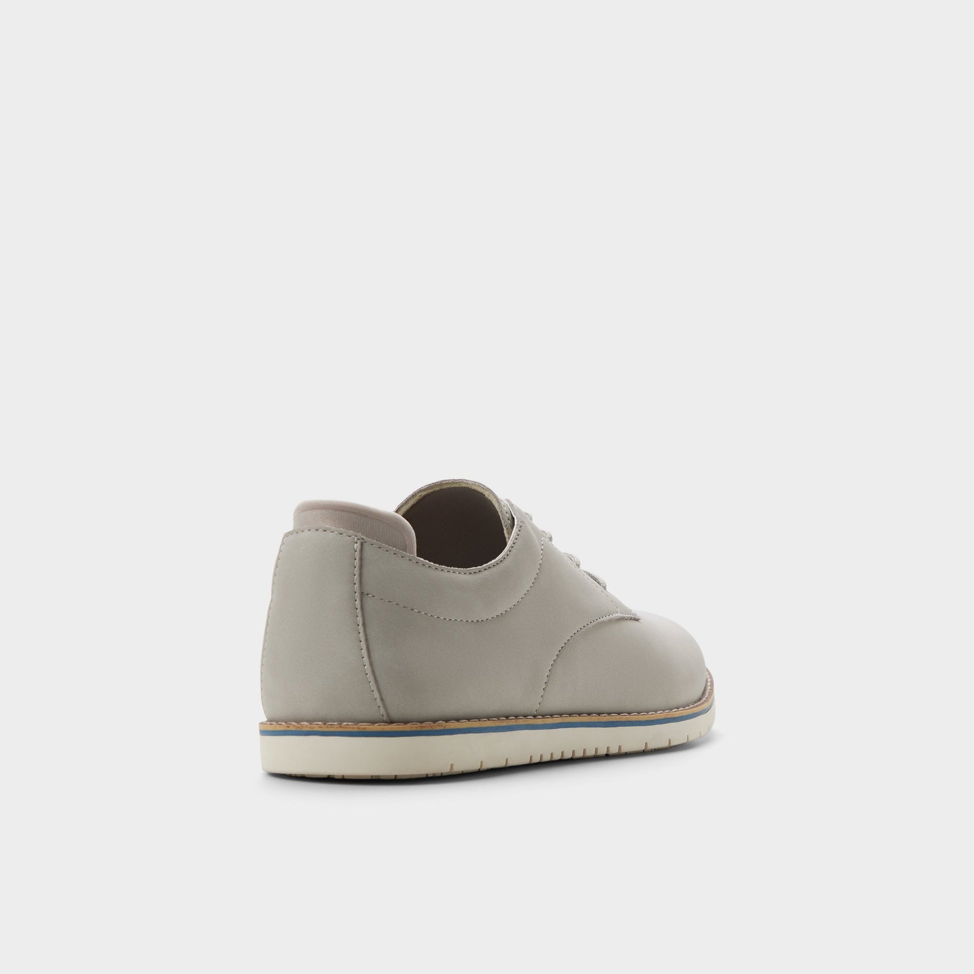 Three-quarter angle of Grey Pedro Oxford shoe's back side