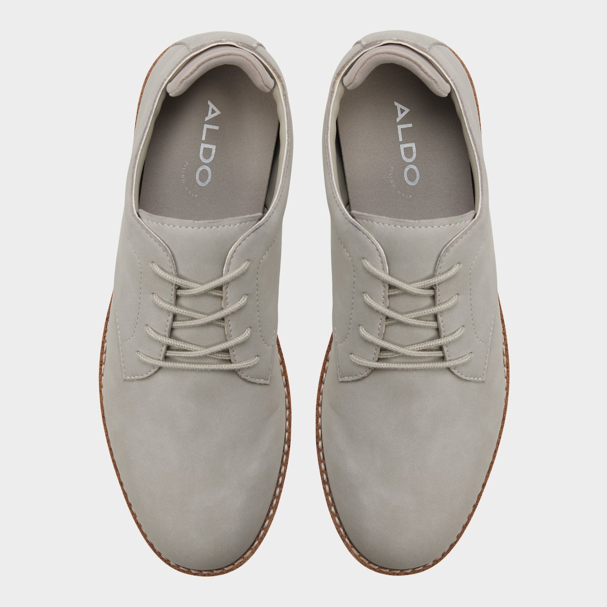 Top-down view of the Grey Pedro Oxford shoe