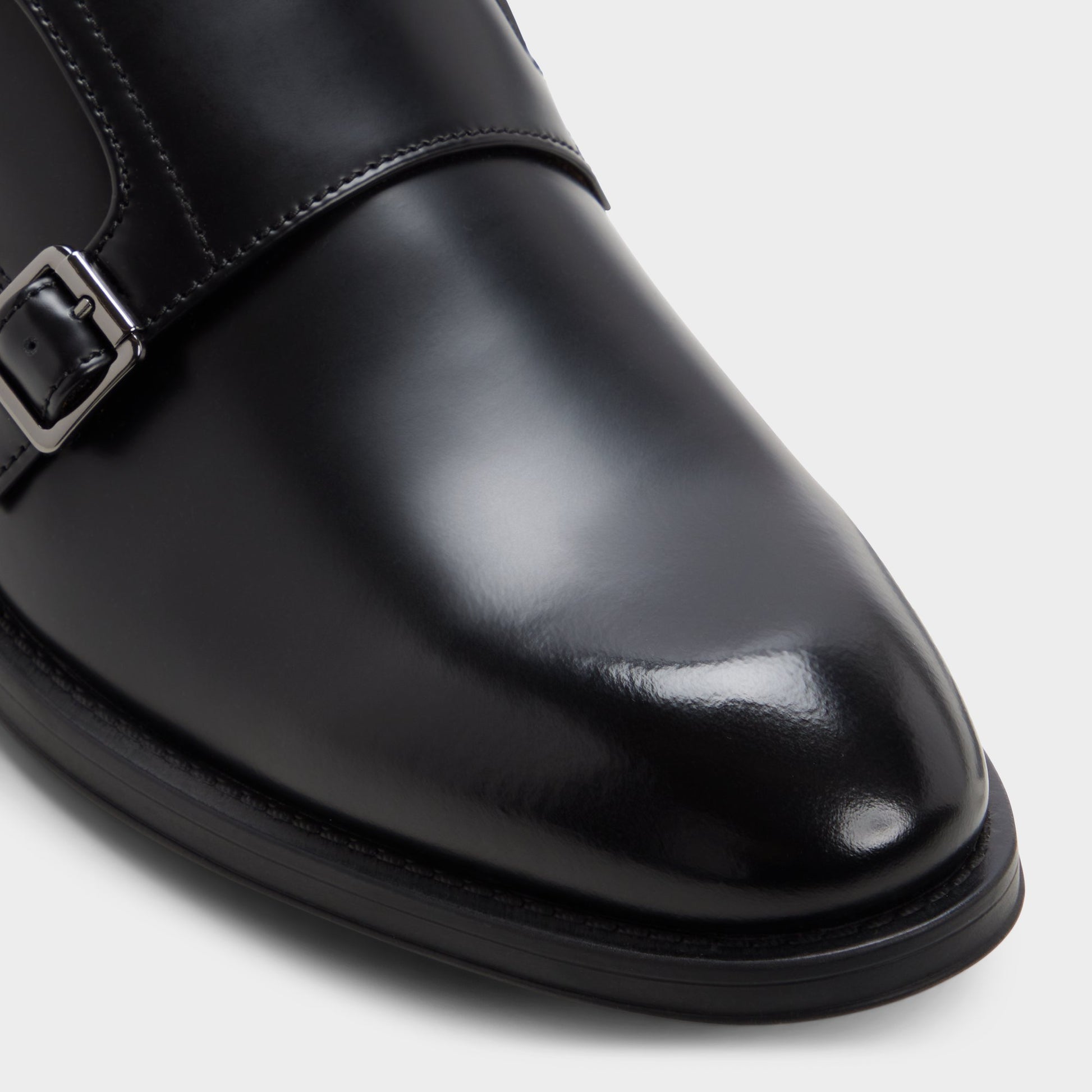 Close-up of the Black Gomez Monkstrap loafer