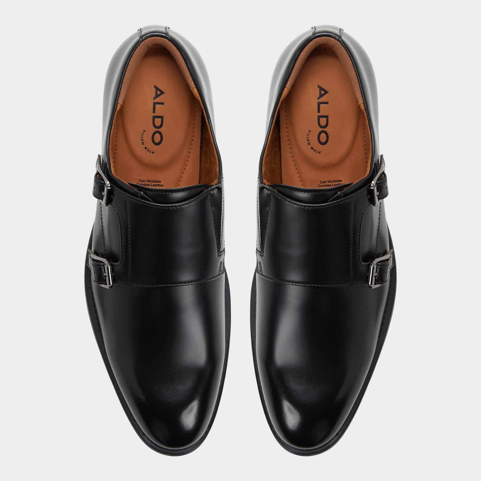 Top-down view of the Black Gomez Monkstrap loafer