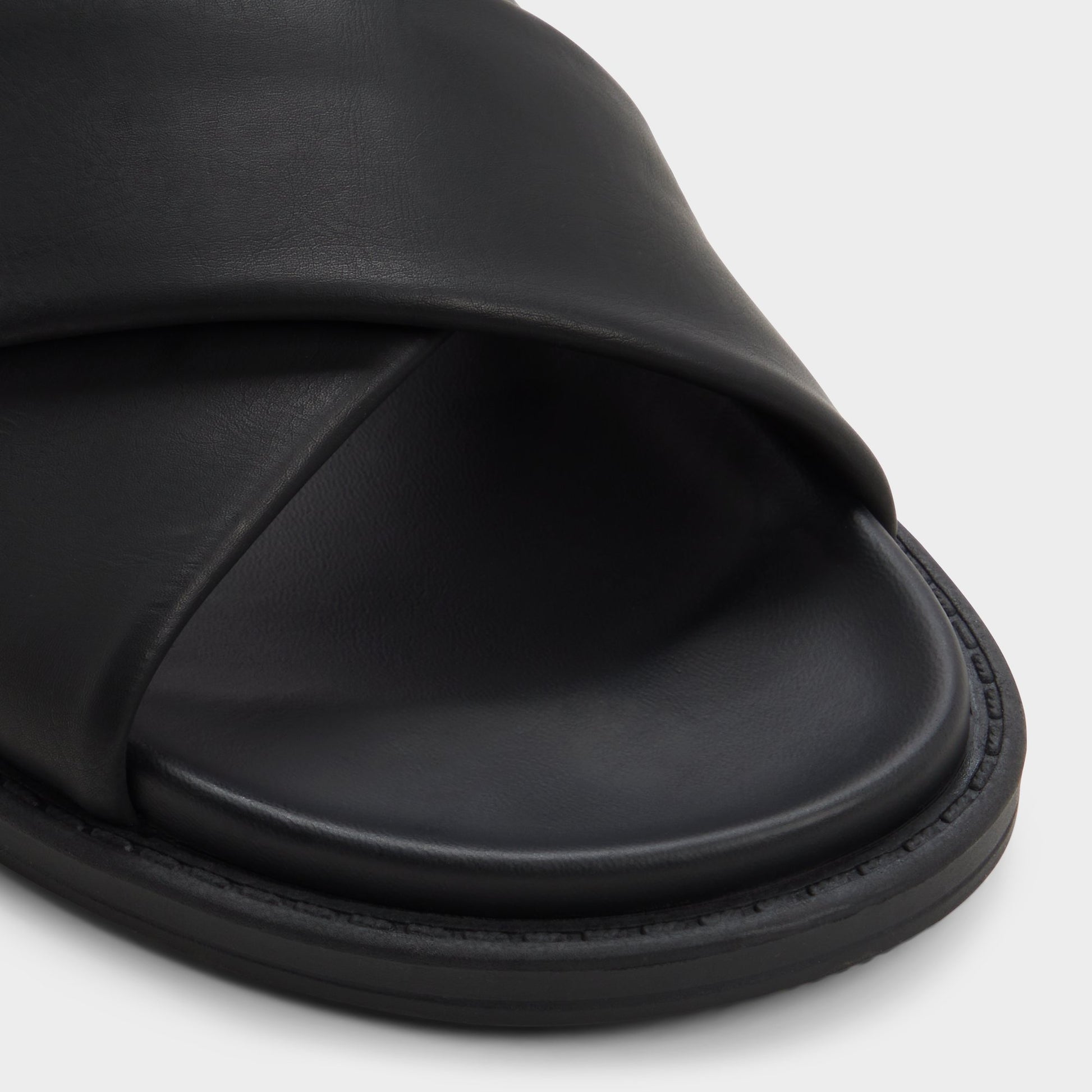 Close-up of the Black Borgo Slide sandal