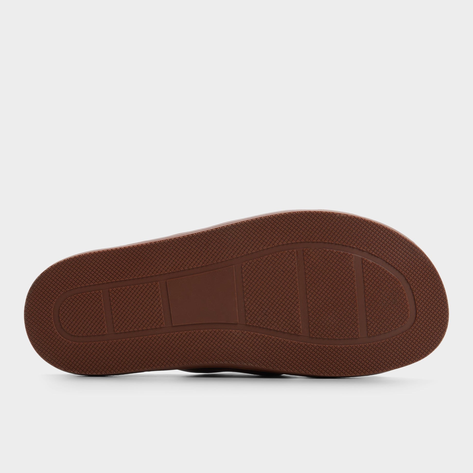 View of Dark brown Borgo Slide sandal's sole