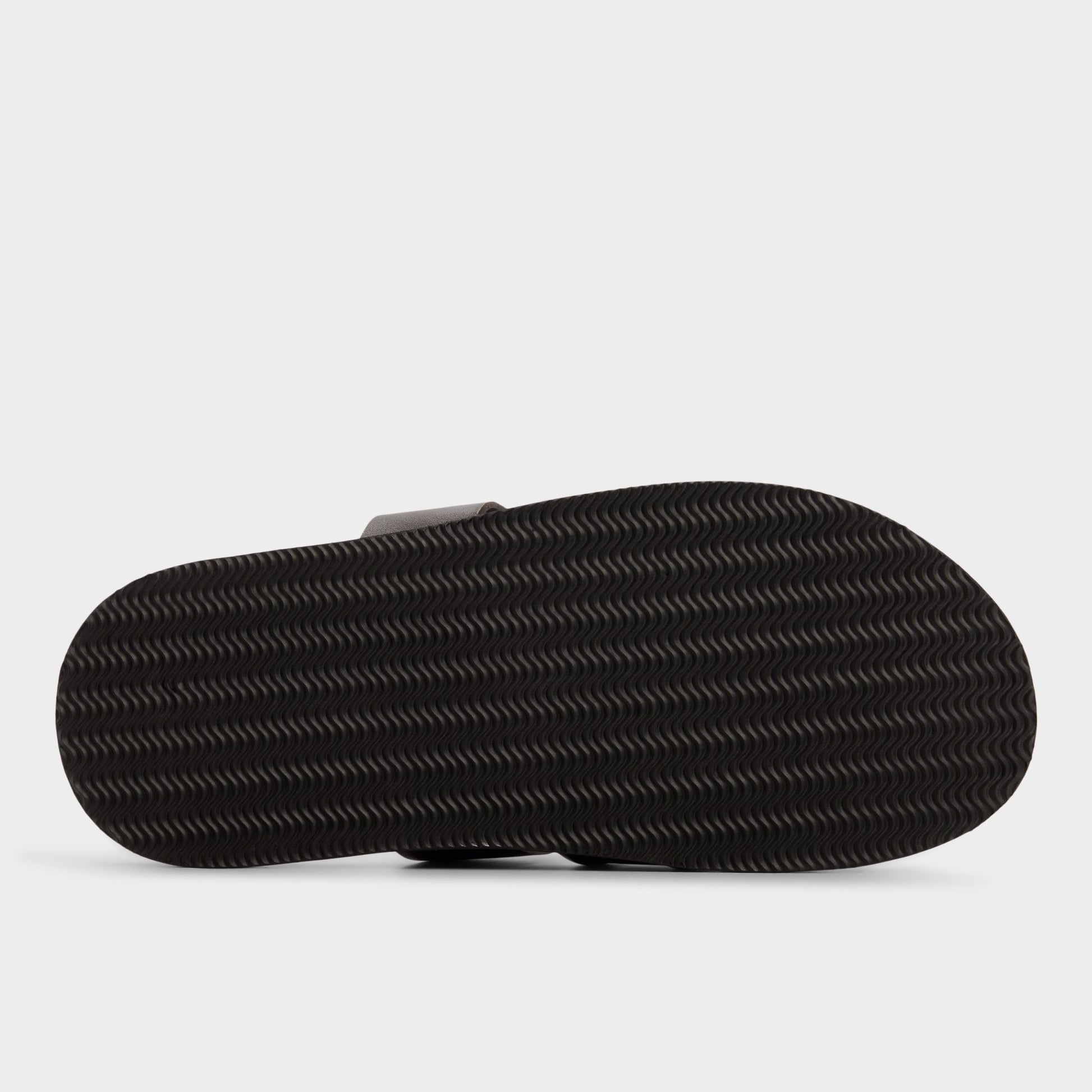 View of Dark brown Kendo Slide sandal's sole