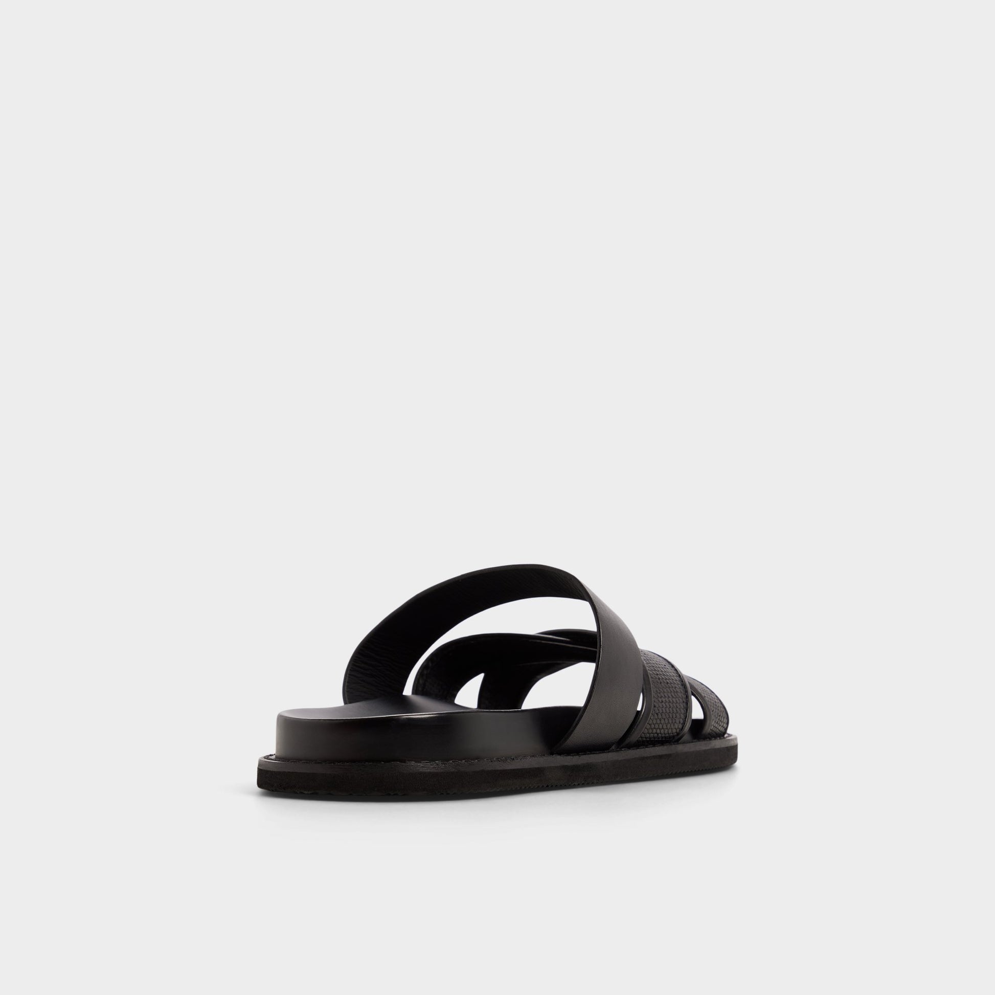 Three-quarter angle of Black Kendo Slide sandal's back side