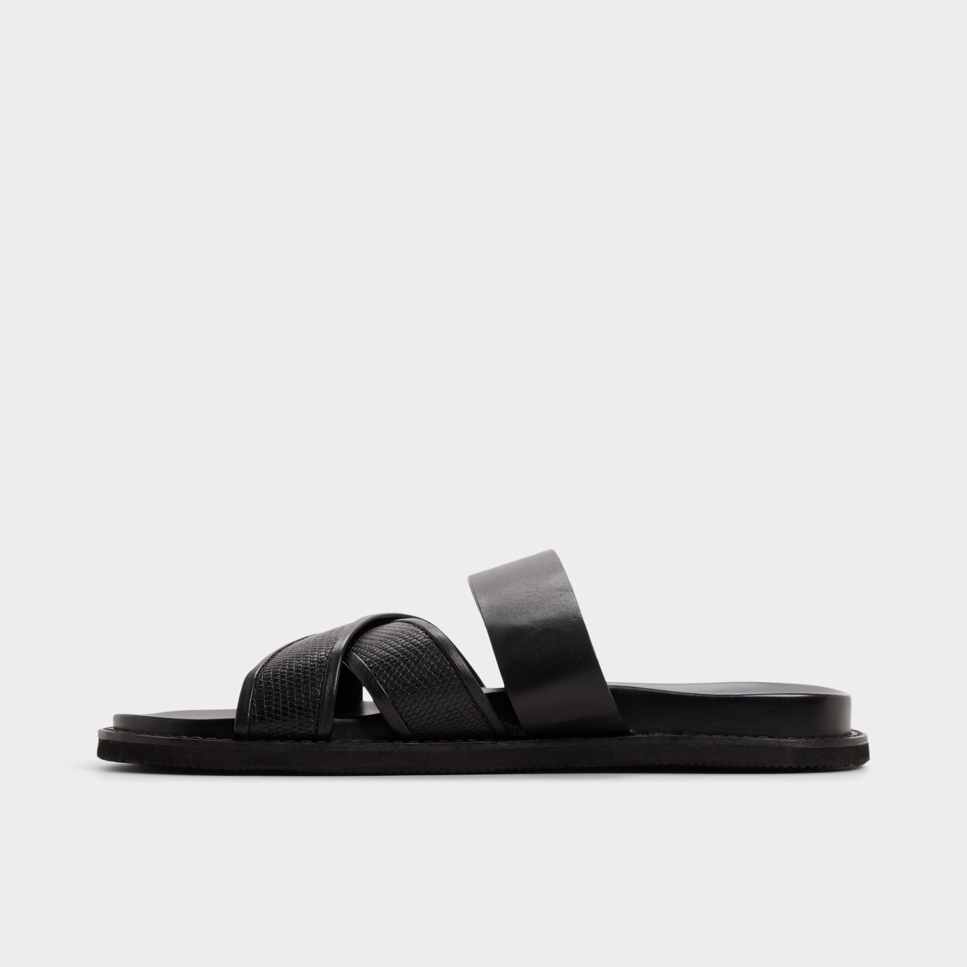 Side view of Black Kendo Slide sandal