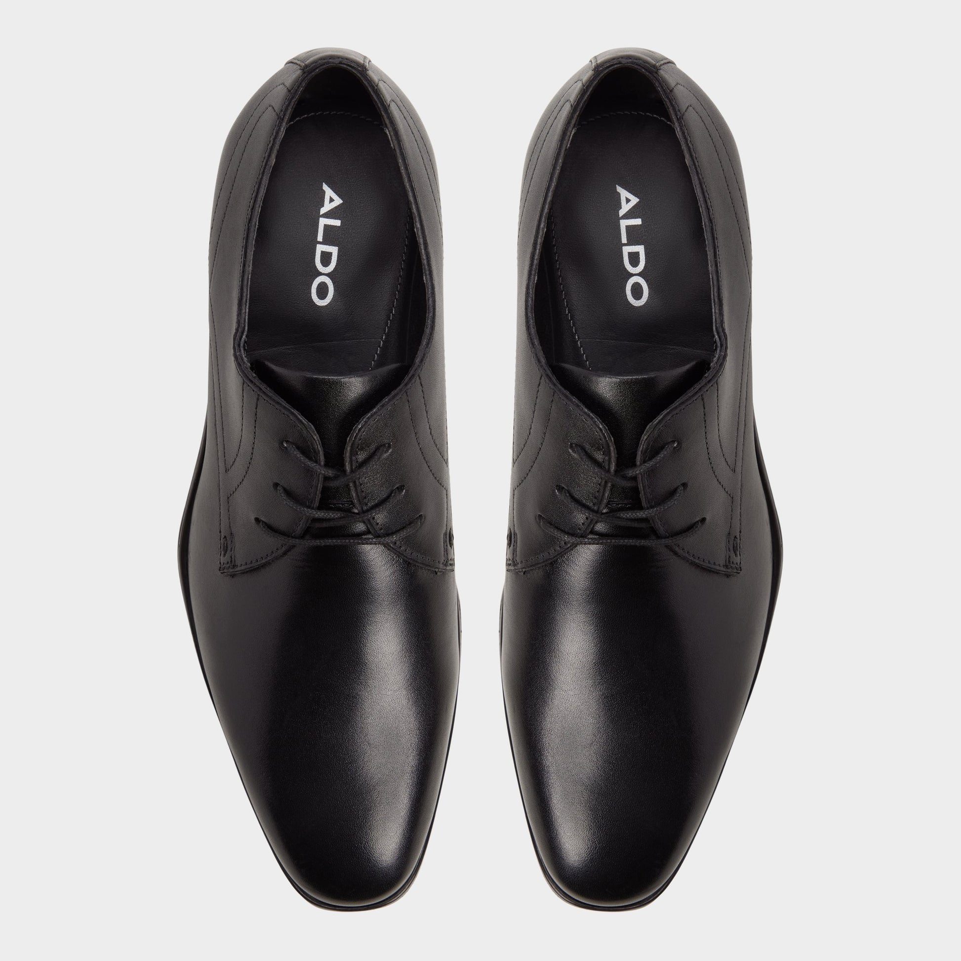 Top-down view of the Black Emelio Oxford shoe