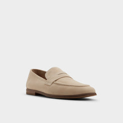 Three-quarter angle of Medium beige Journey Loafer's front side