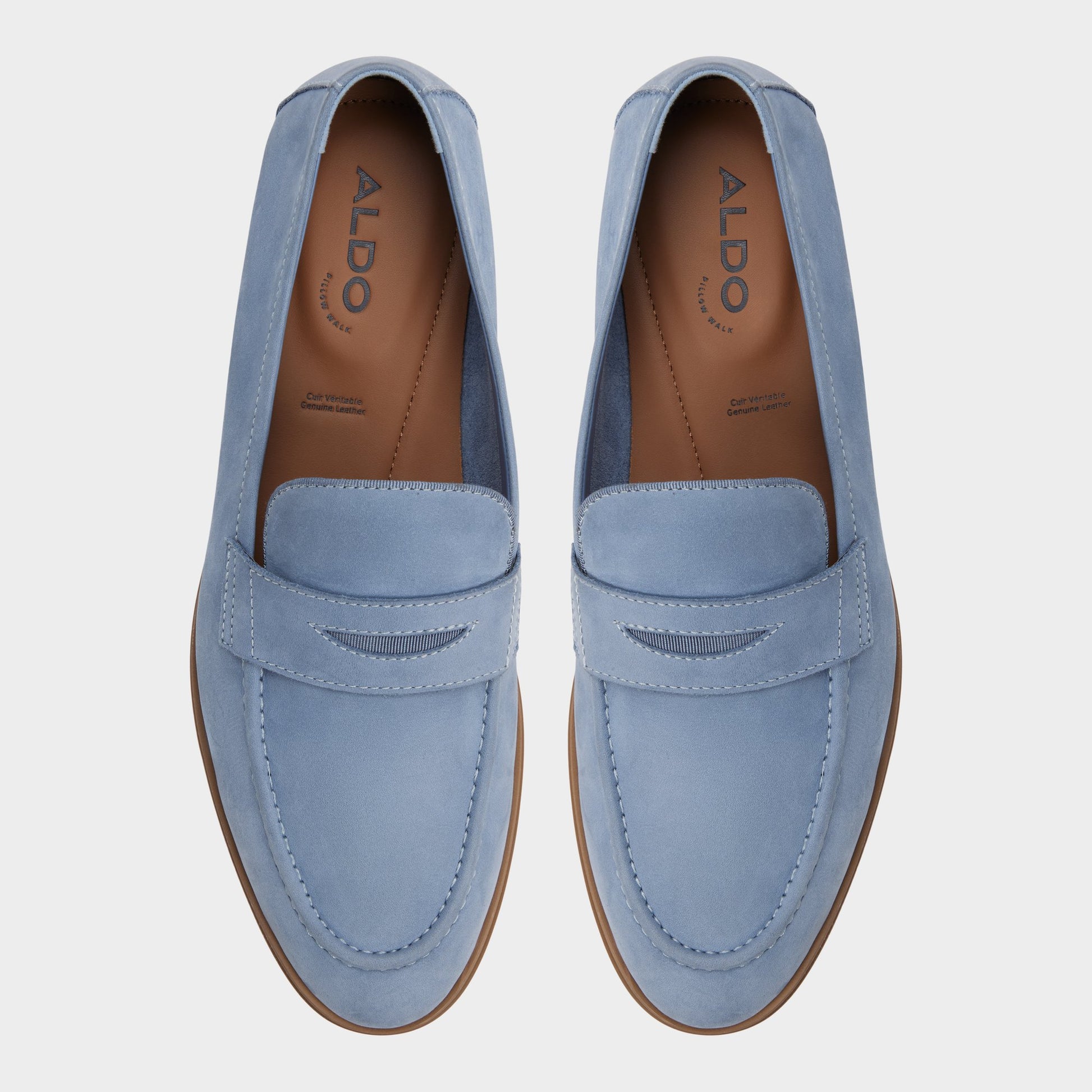 Top-down view of the Light/pastel blue Journey Loafer
