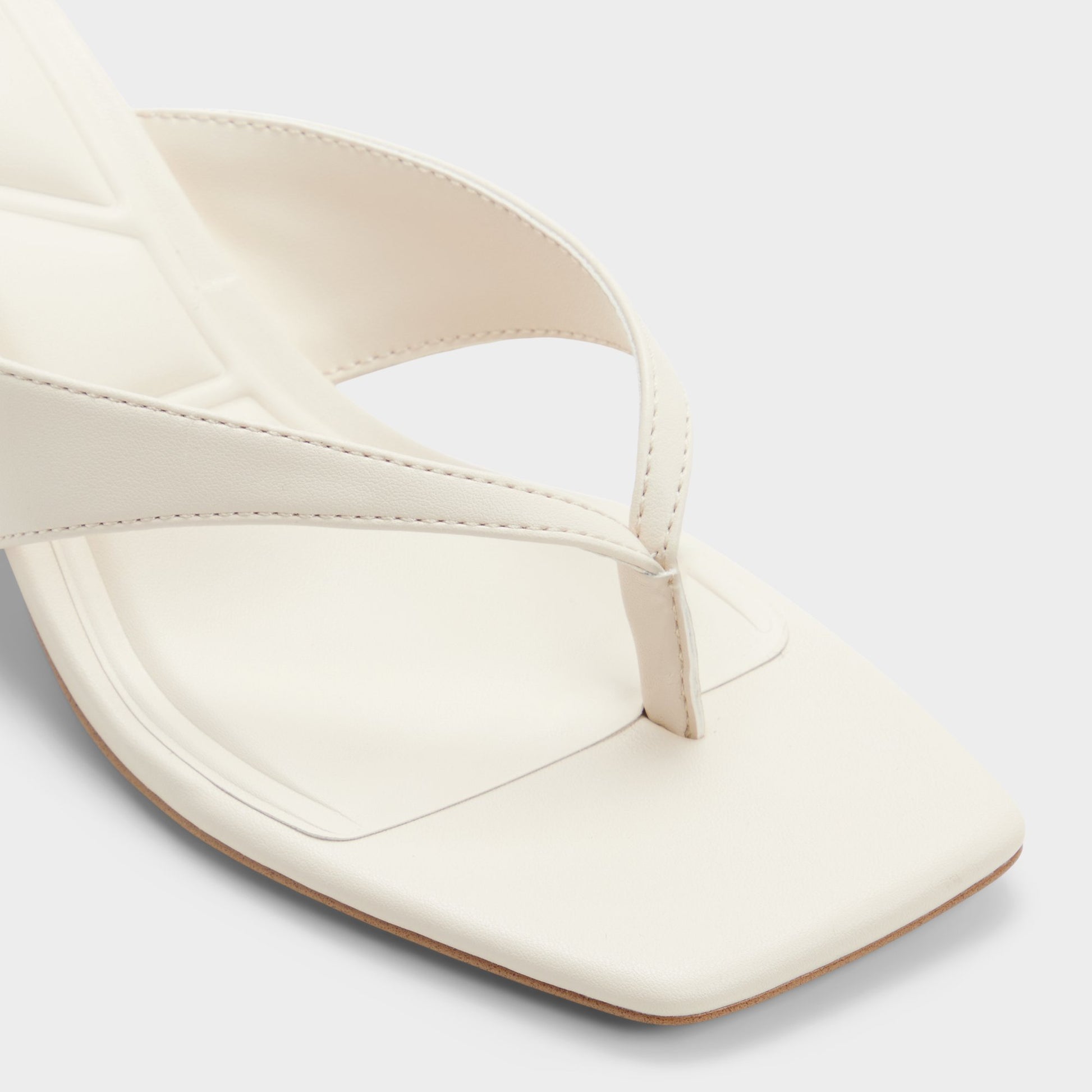 Close-up of the Other white Antonina Block heeled flip flop