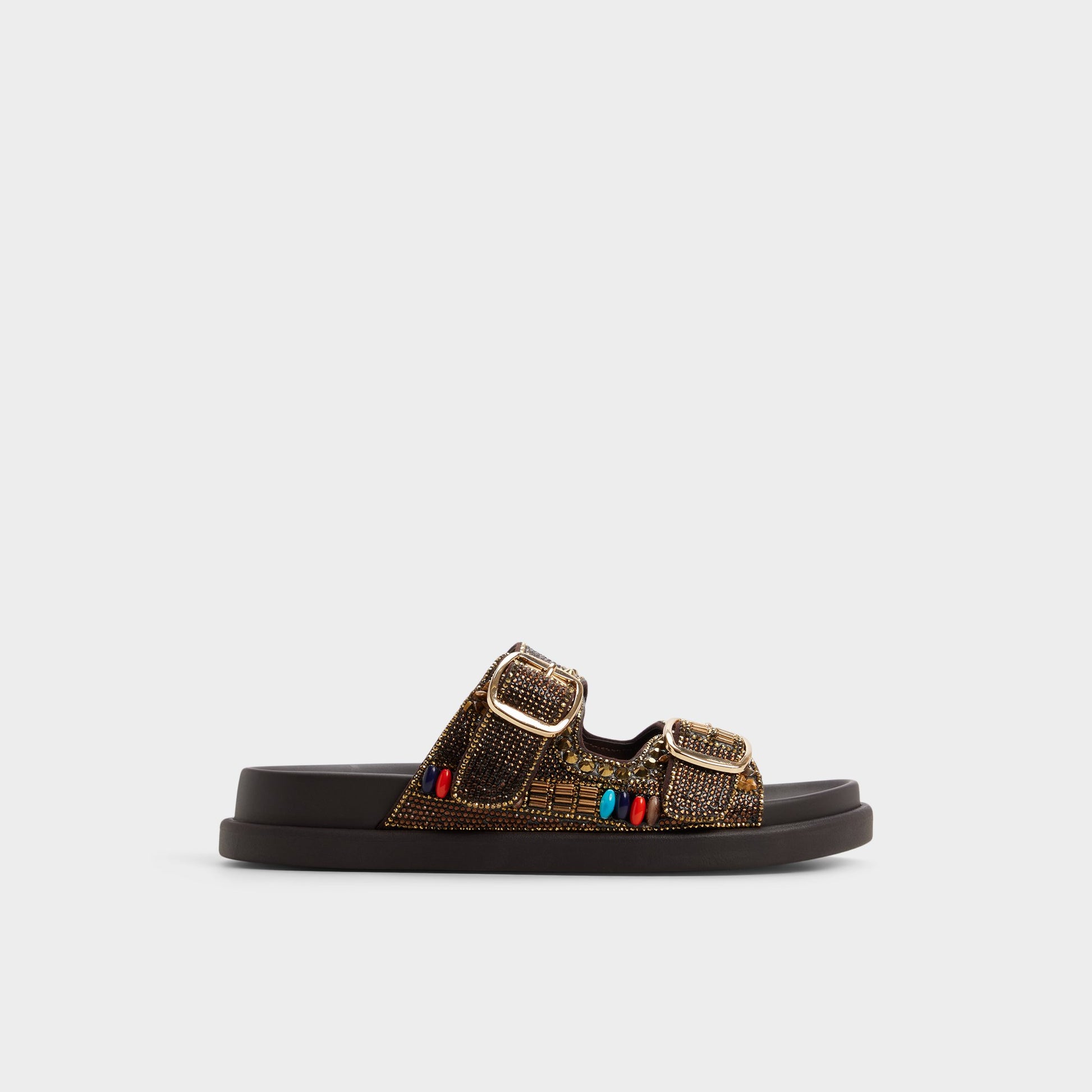 Main View of Dark brown Bohochic Footbed sandal for Womens