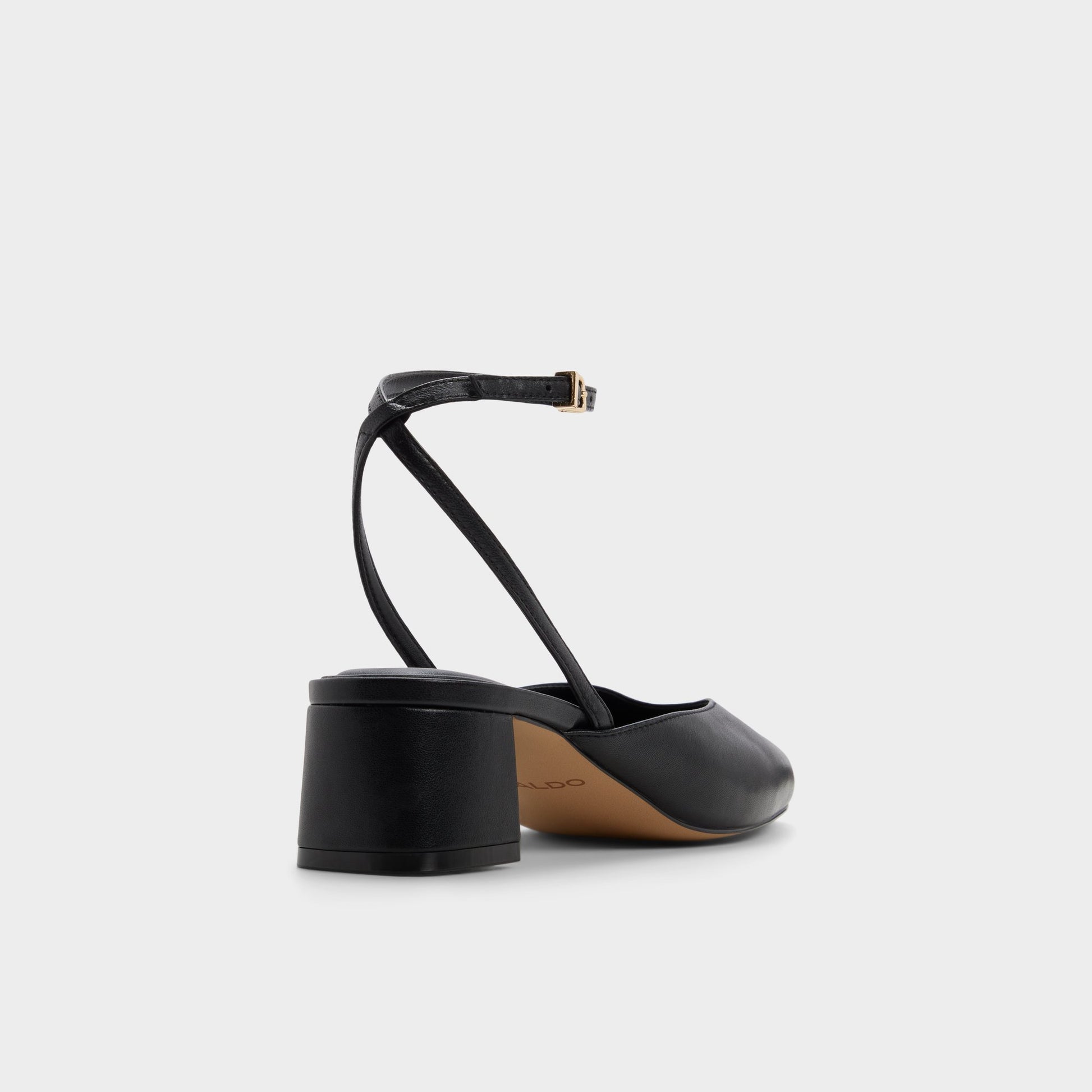 Angle de trois quarts de l'arrière de Autre Noir Elianie Chaussure à talon haut à lanières