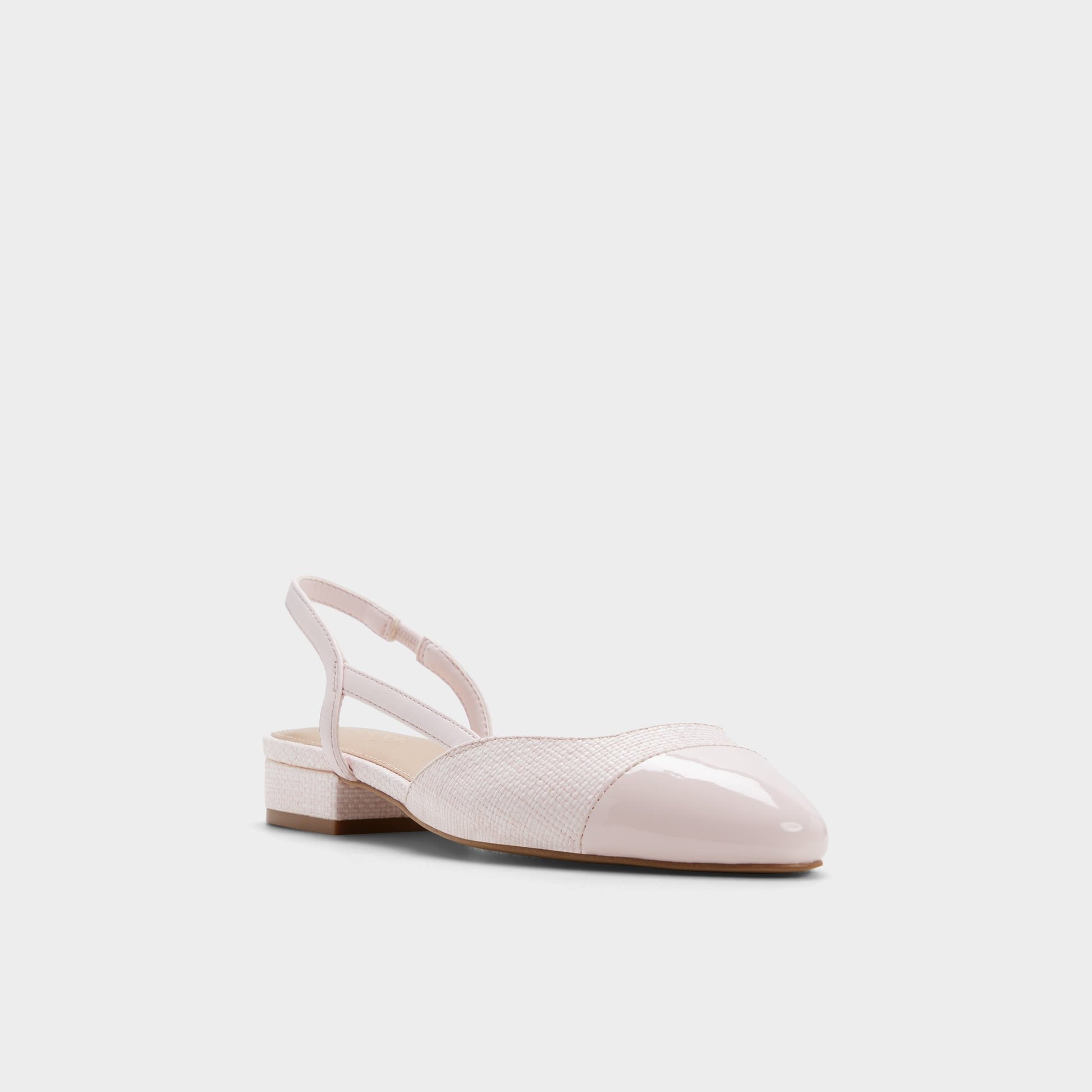 Three-quarter angle of Light pink Clementinne Slingback ballerina's front side