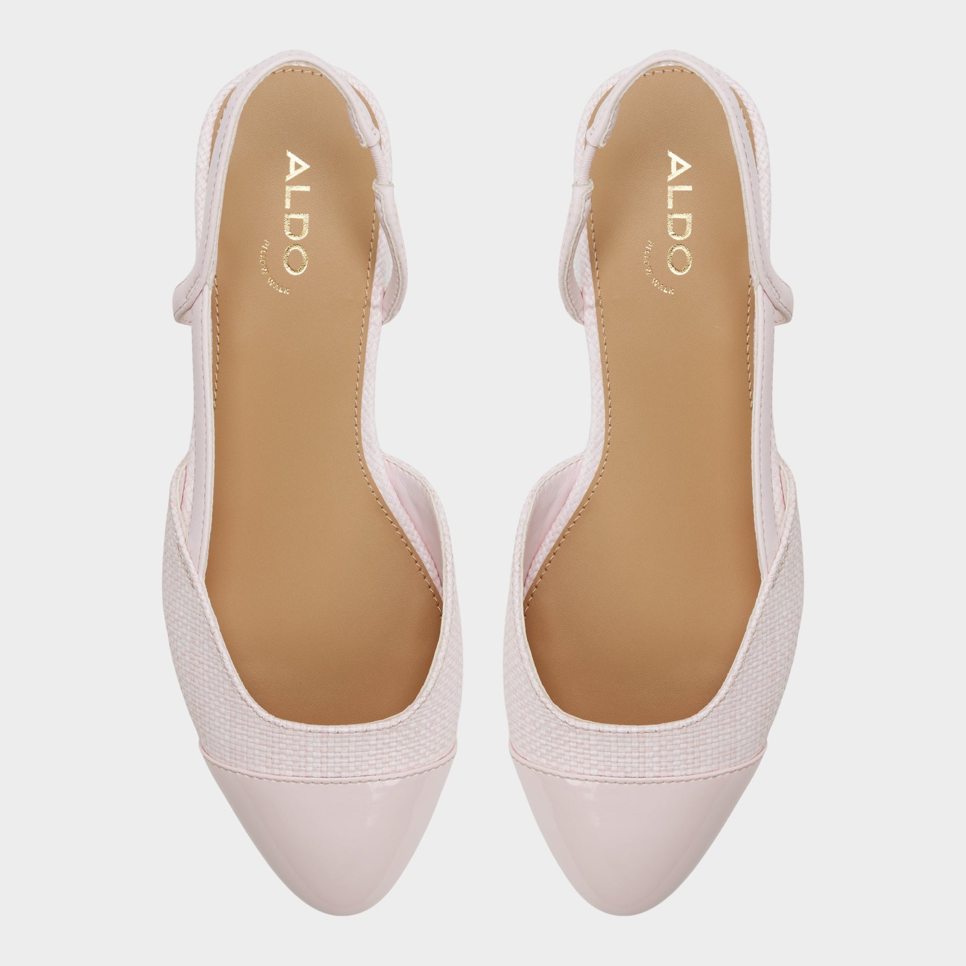 Top-down view of the Light pink Clementinne Slingback ballerina