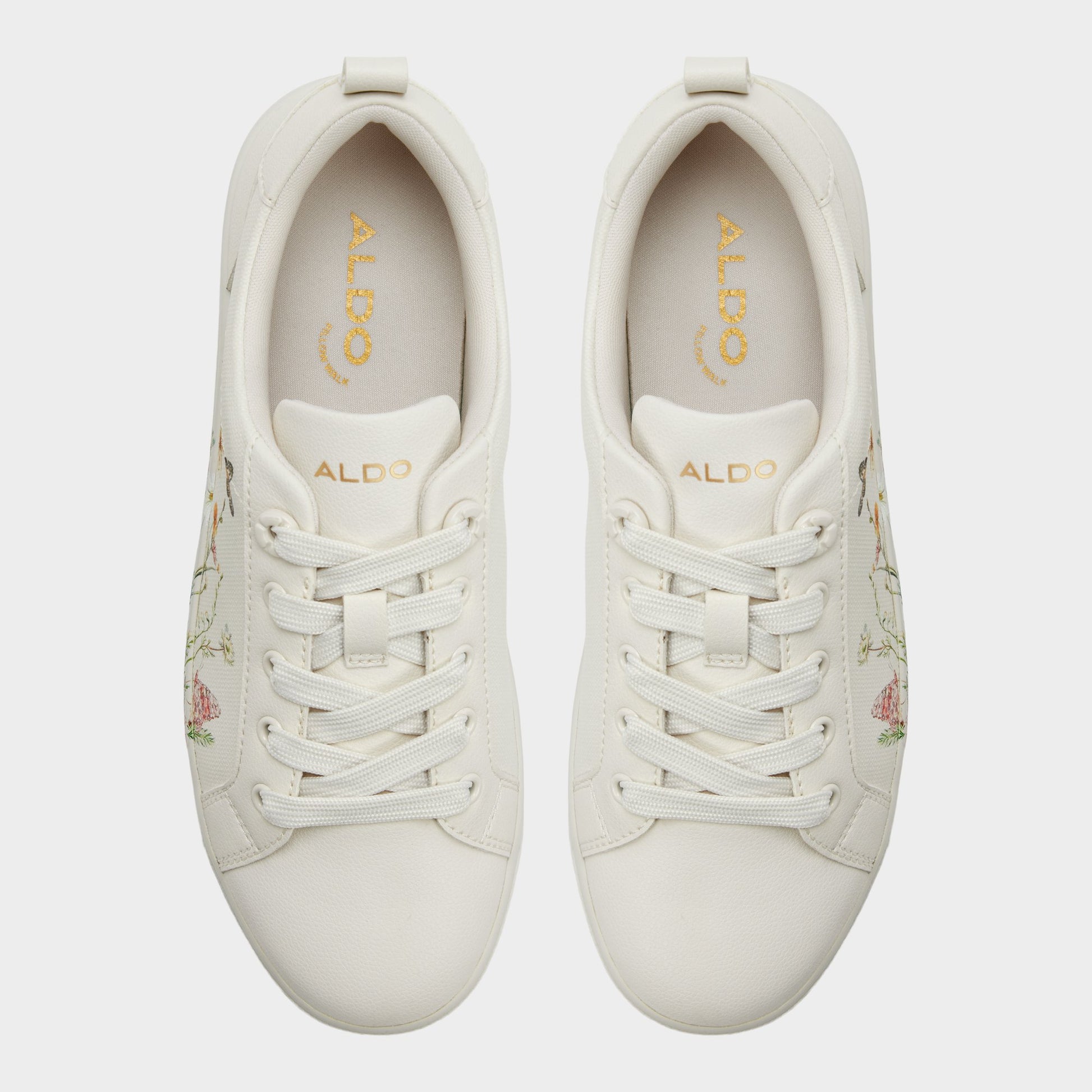 Top-down view of the White/multi Wildflowers Sneaker