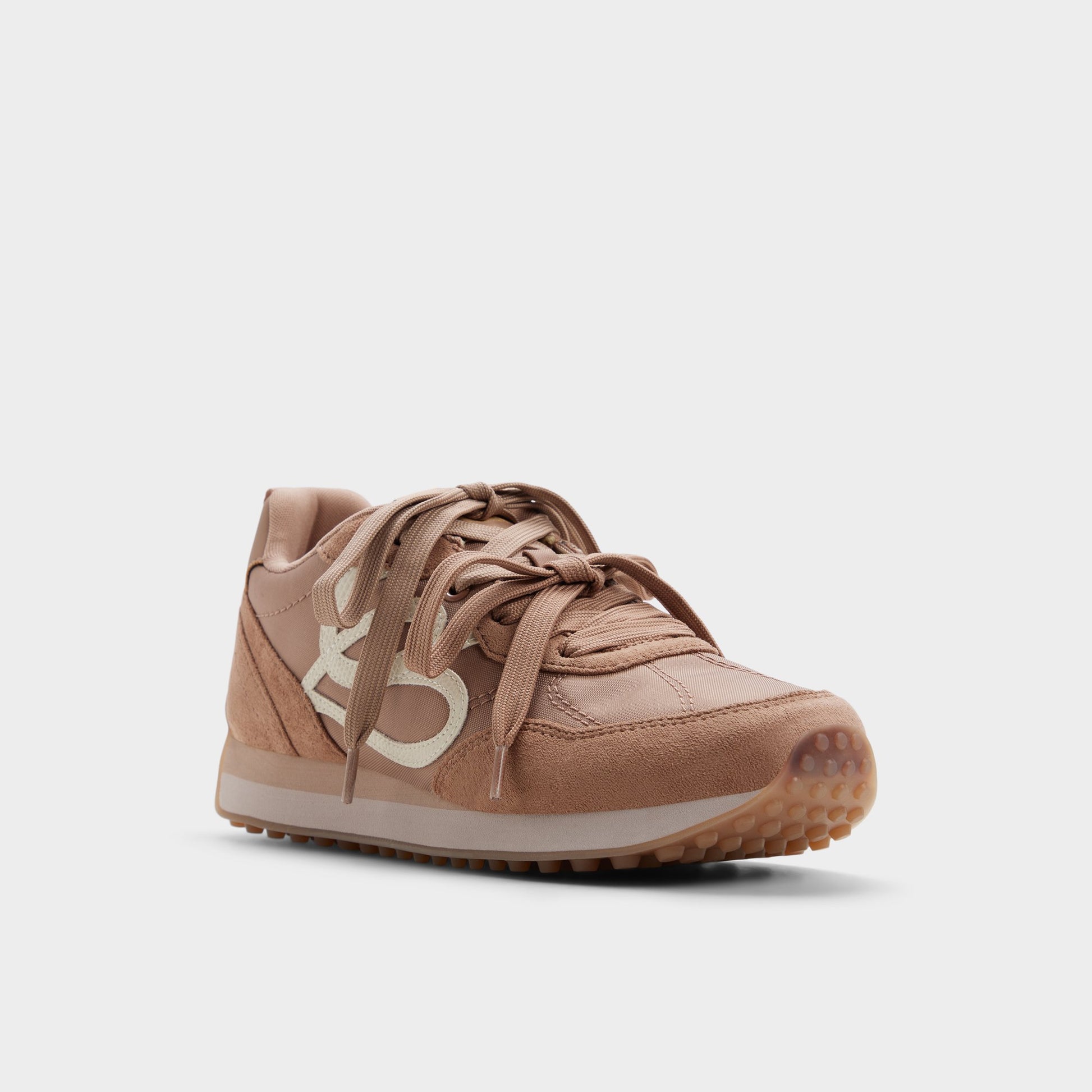 Three-quarter angle of Light brown Caely Sneaker's front side