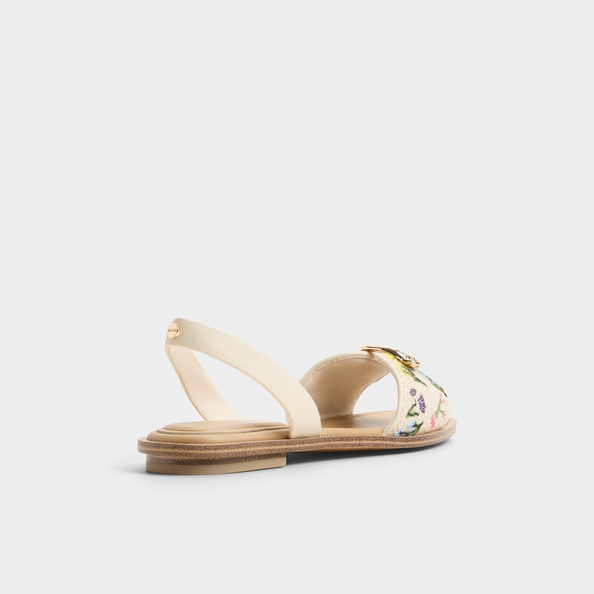 Three-quarter angle of Multi Calelian Flat sandal's back side